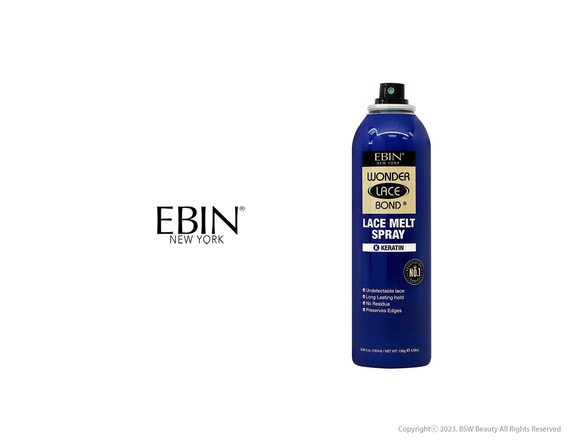 EBIN NEW YORK Wonder Lace Melt Aerosol Spray, Preserves Edges &  Undetectable Lace, Long lasting hold, No Residue