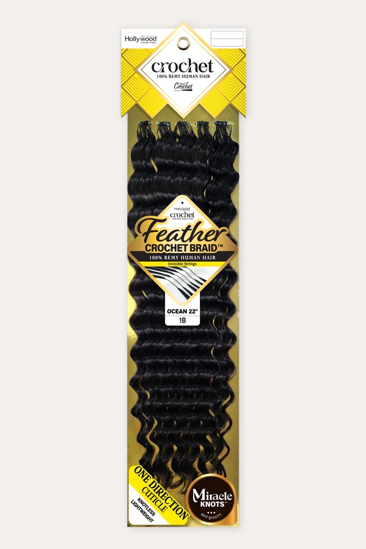 ZURY FEATHER CROCHET BRAID 100% HUMAN HAIR HOLLYWOOD - OCEAN 22