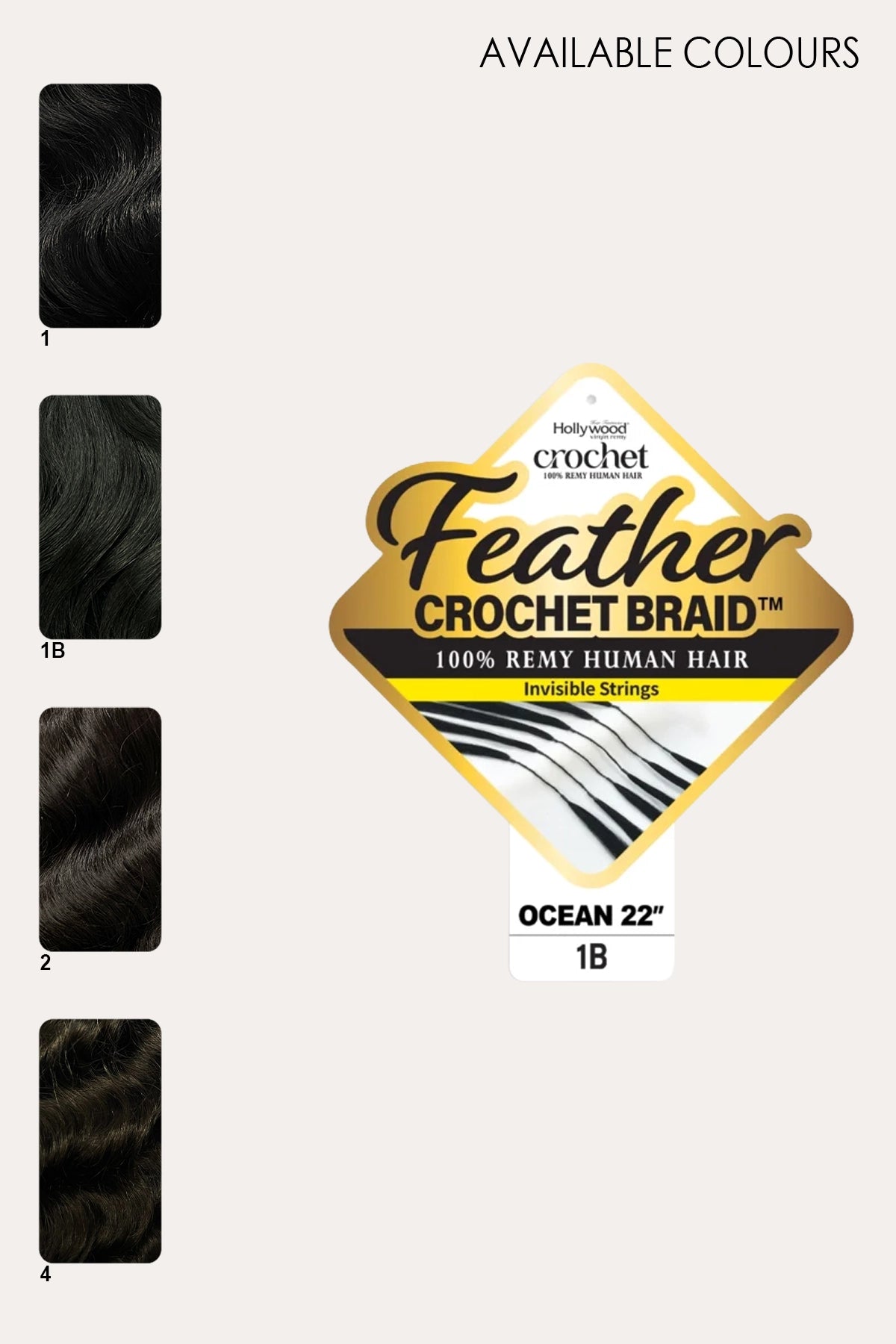 ZURY FEATHER CROCHET BRAID 100% HUMAN HAIR HOLLYWOOD - OCEAN 22