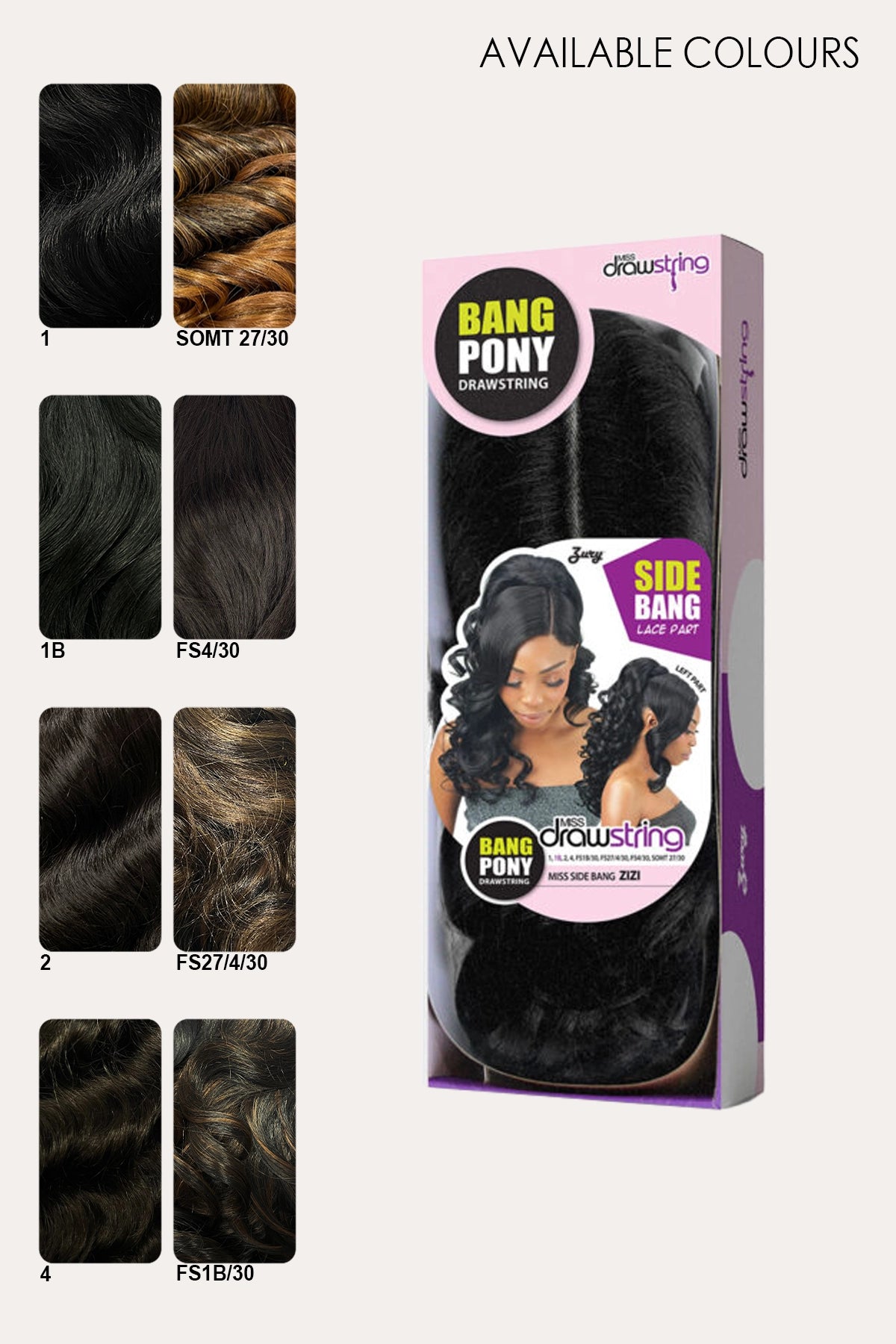ZURY MISS DRAWSTRING SIDE BANG PONY - ZIZI