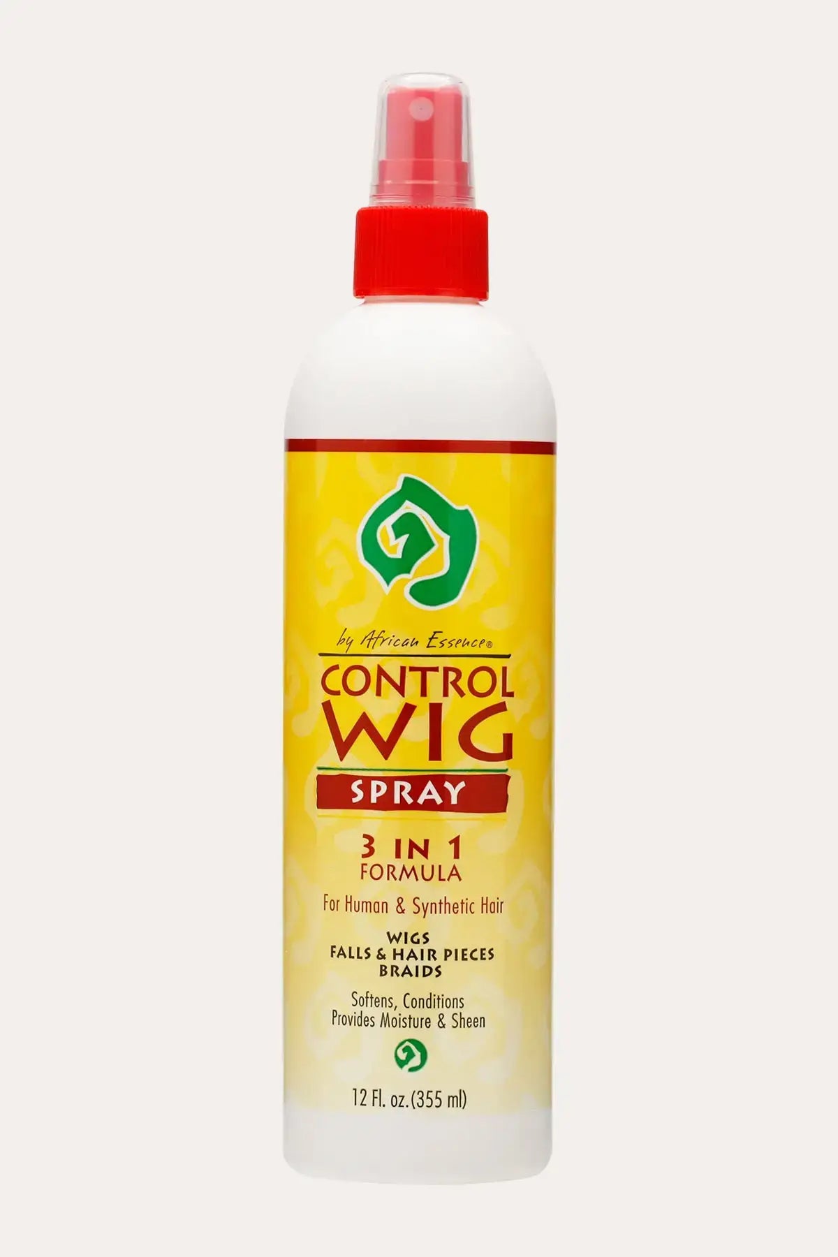 African Essence Control Wig Spray 3-in-1 Formula 12 fl oz (355 mL), Weightless Shine Spray for human & synthetic wigs, falls, hair pieces and braids
