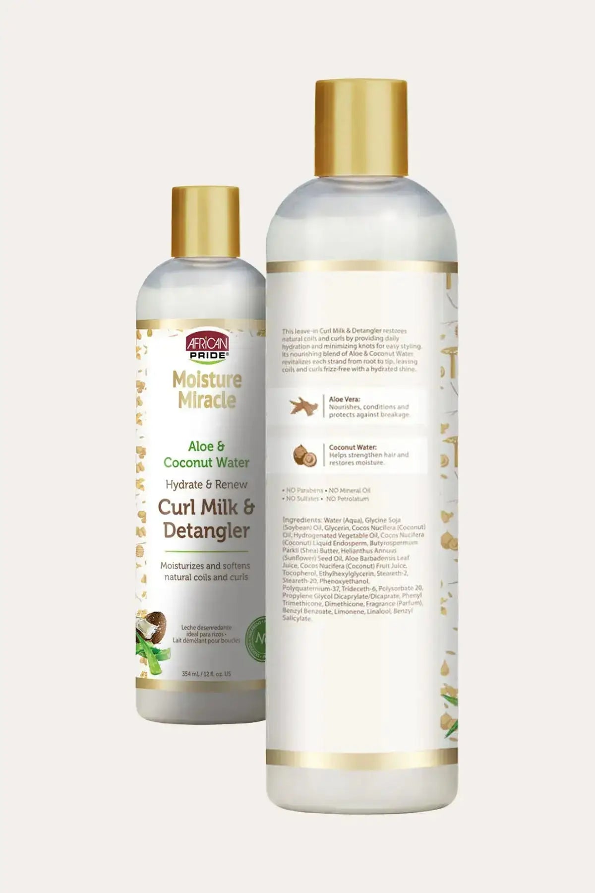 African Pride Moisture Miracle Aloe & Coconut Water Curl Milk & Detangler(354 mL)
