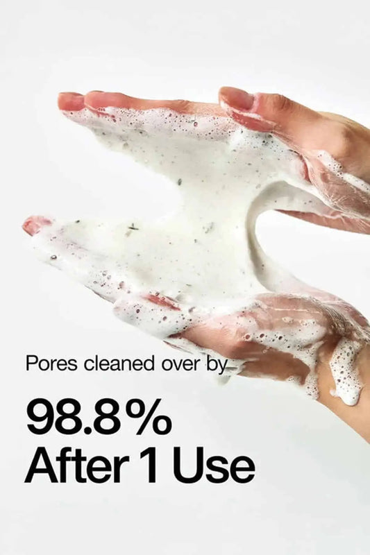 Clinical result showing 98.8% pore cleaning after one use, solidifying its place as the best face wash for acne care.