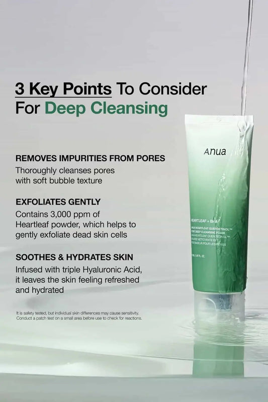 Infographic showing three key points: pore purification, gentle exfoliation, and hydration, making it a top cleanser for oily skin.