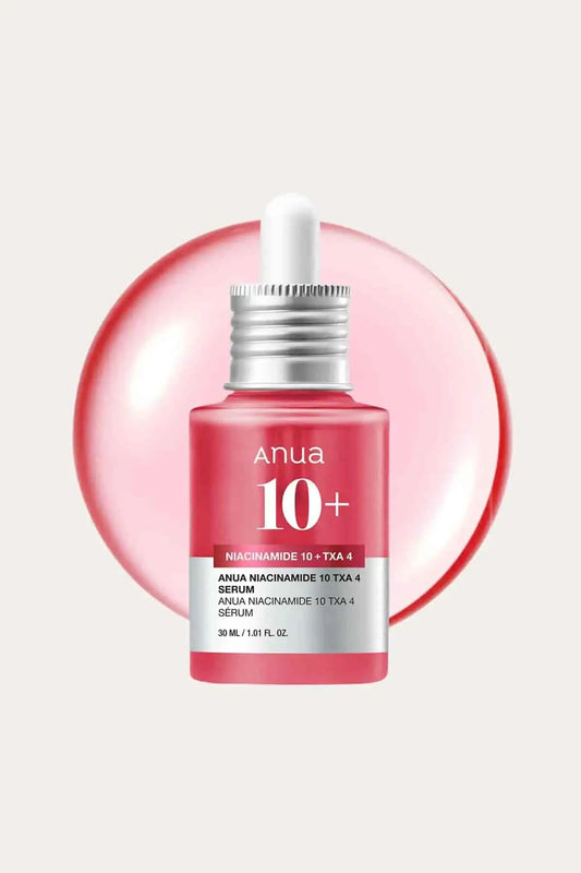 Anua Niacinamide 10% + TXA 4% Serum bottle, a high-performance Tranexamic Acid Serum designed to target skin discoloration.