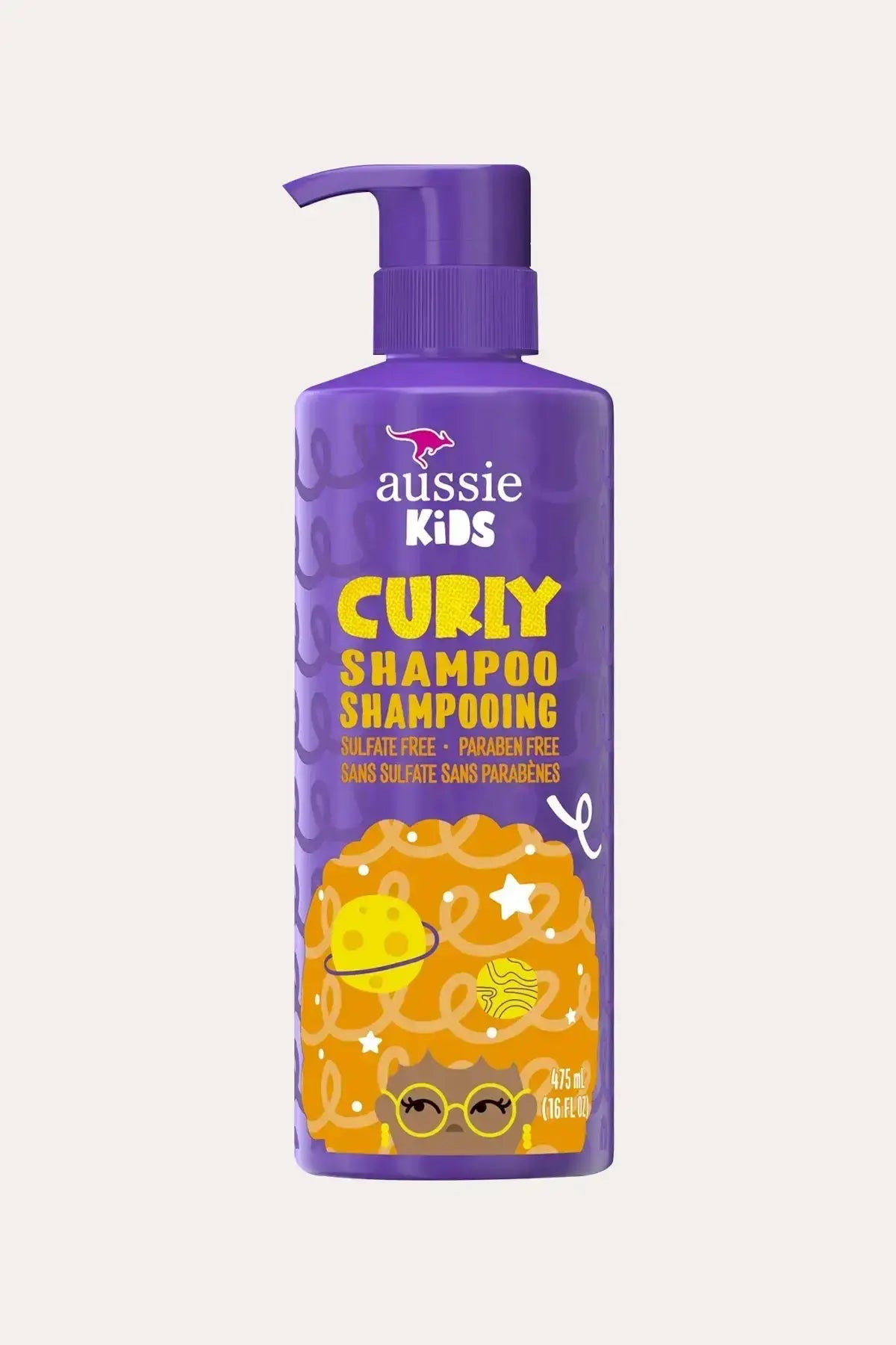 Aussie Kids Curly Non Irritating Shampoo 475mL (16 FL OZ) - Gentle Cleanser for Sensitive Kids with Pump Dispenser, Sulfate Free, Paraben Free Formula for Curly Hair