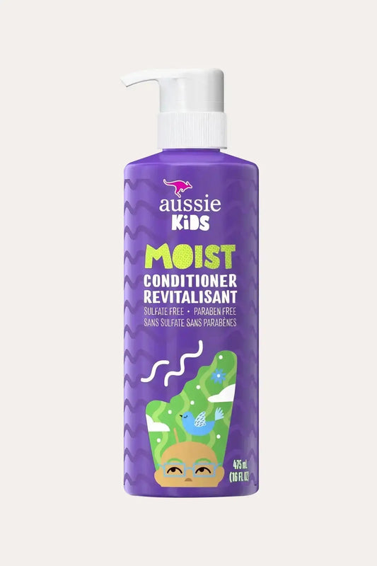 Aussie Kids Moist Best Moisturizing Conditioner for Kids 475mL (16 FL OZ) - Extra Moisture for Hair, Sulfate and Paraben Free Kids Conditioner with Pump Dispenser