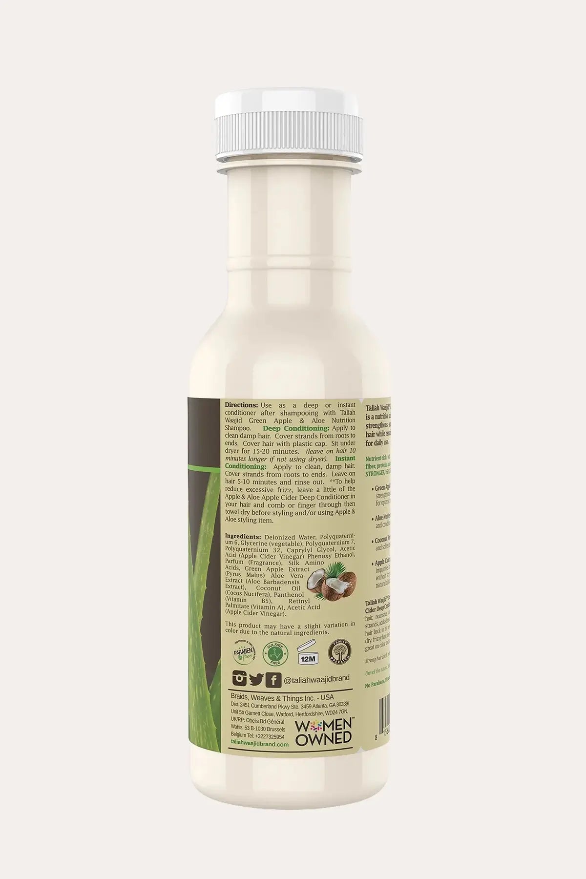 TALIAH WAAJID GREEN APPLE & ALOE NUTRITION APRÈS-SHAMPOOING PROFOND AU VINAIGRE DE CIDRE DE POMME