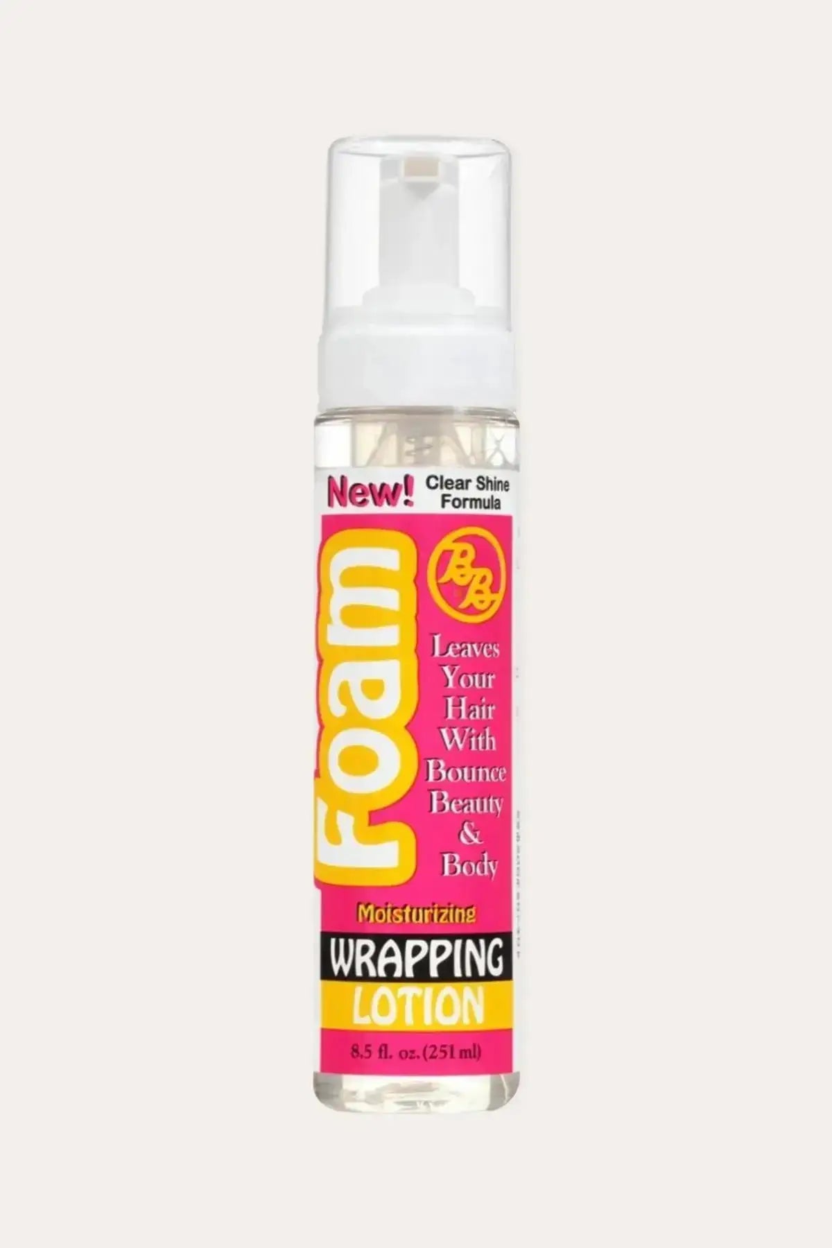 BB Foam Hair Wrapping Lotion 8.5 FL OZ - Moisturizing Hair Wrapping Lotion to Tame Flyaways and Frizz, Best Lightweight Mousse for Short Hair, Clear Shine Formula Leaves Hair with Bounce Beauty and Body