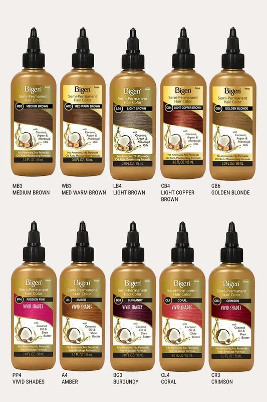 Bigen Semi-Permanent Ammonia Free Best Hair Color for Gray Coverage - Non Permanent Hair Color with Deep Conditioning Hair Color, 10 Shades Including MB3, WB3, LB4, CB4, GB6, PP4, A4, BG3, CL4, CR3, 3.0 FL OZ