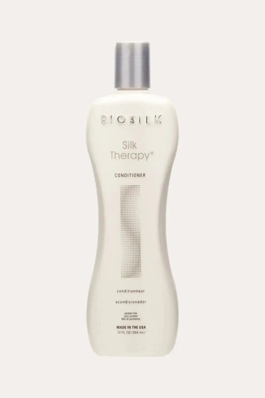 BioSilk Silk Therapy Best Moisturizing Conditioner 12 FL OZ (355 mL) - Professional Salon Conditioner with Deep Conditioning with Herbal Extracts, Conditionneur Acondicionador, Made in USA, White Bottle with Silver Cap
