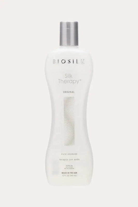 BioSilk Silk Therapy Original 12 FL OZ (355 mL) - Prevent Split Ends Hair Breakage with Weightless Formula, Cure Soyeuse Terapia Con Seda, Made in USA, White Bottle with Silver Cap