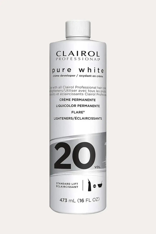 CLAIROL PROFESSIONAL Pure White 20 Vol Crème Developer 473mL – Professional Grade Hair Color oxidant for standard lift, compatible with permanent colour and lighteners, available in Canada