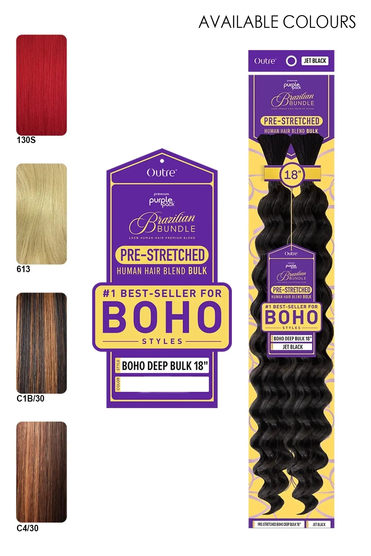 OUTRE PURPLE PACK BRÉSILIEN BOHO DEEP BULK 18"