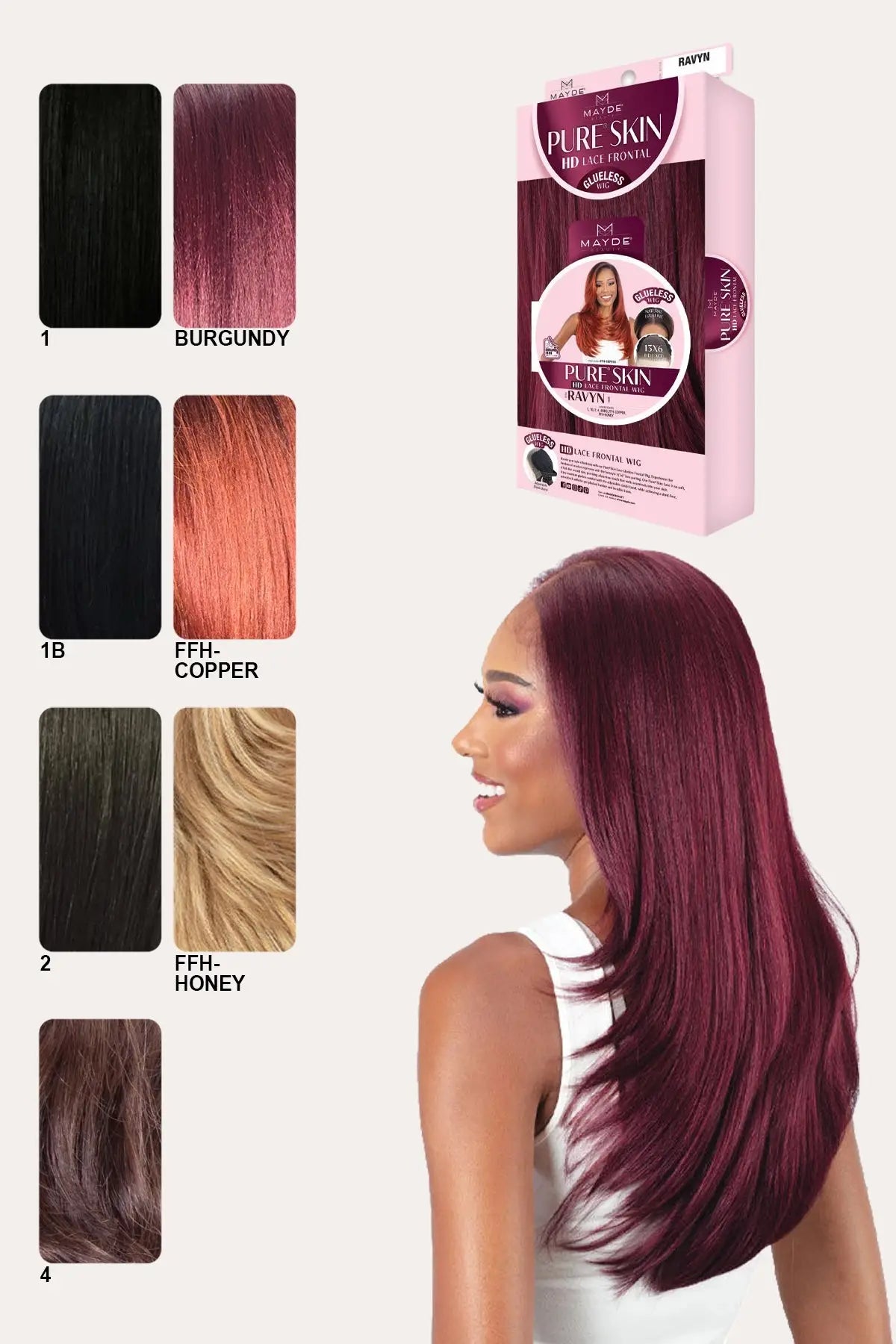 MAYDE PURE SKIN 13X6 HD LACE FRONTAL WIG - RAVYN