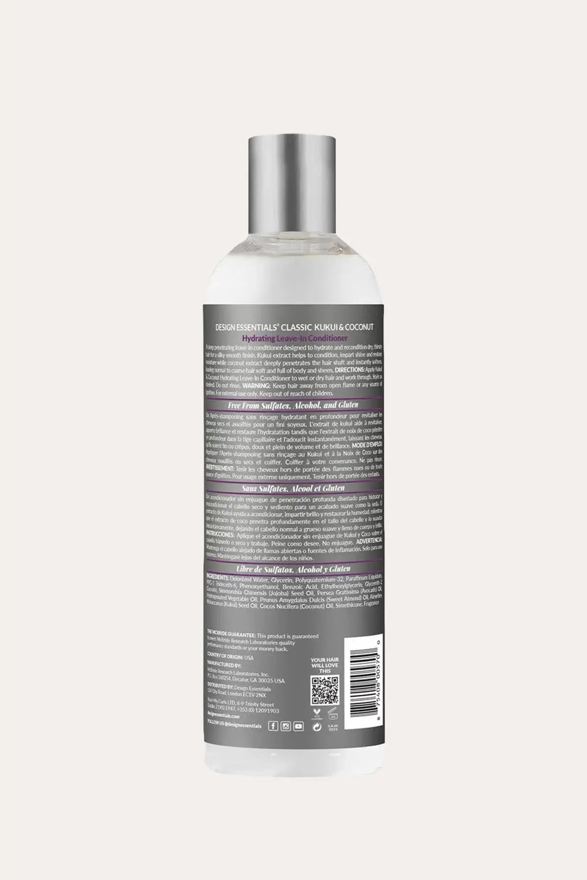 DESIGN ESSENTIAL KUKUI & COCONUT HYDRATING LEAVE-IN CONDITIONER