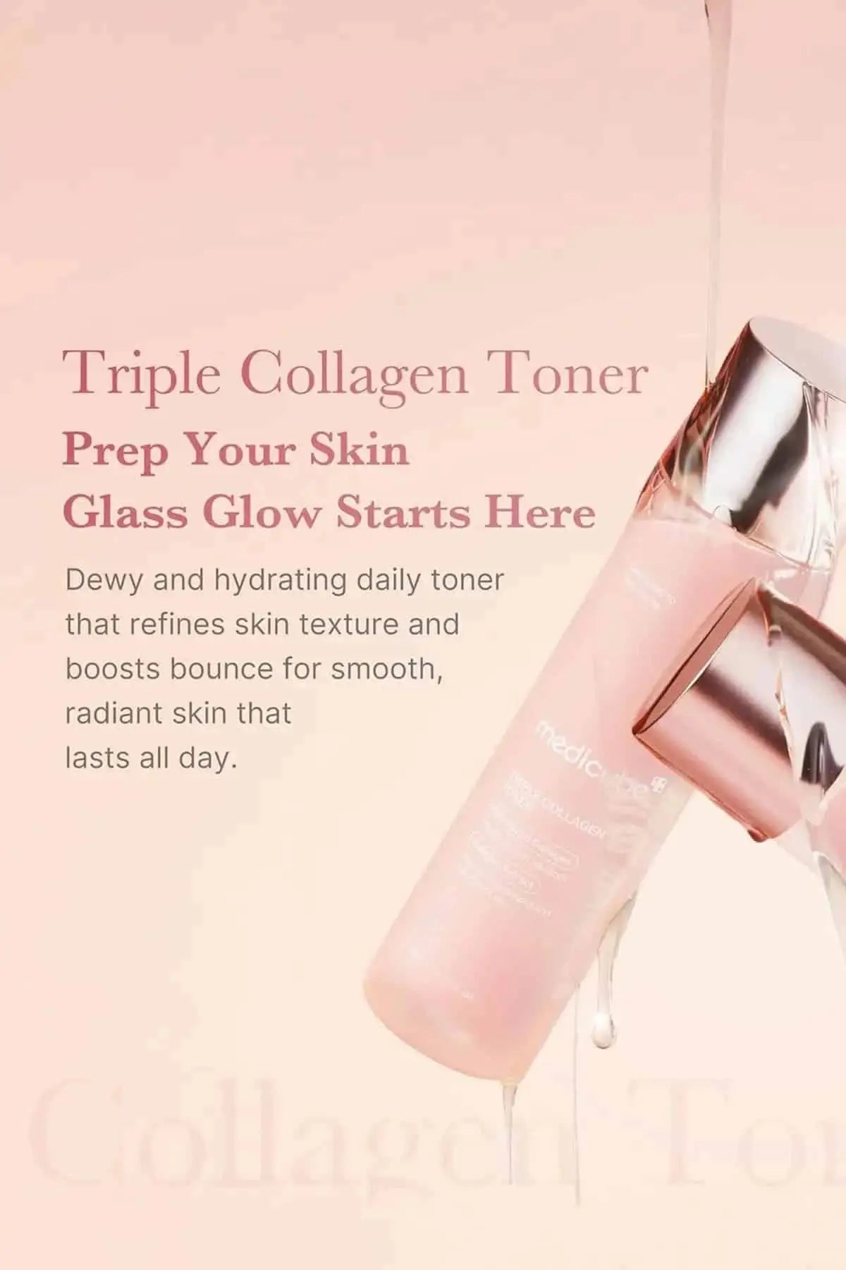 Texture shot of the Medicube toner, a perfect Hydrating Toner for Dry Skin that preps for a dewy glow.