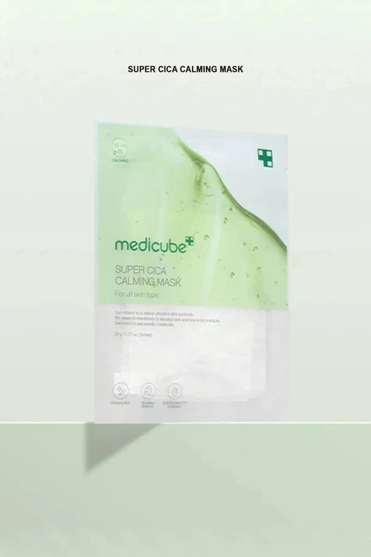 Medicube Super Cica Calming Mask package, formulated for soothing sensitive skin.