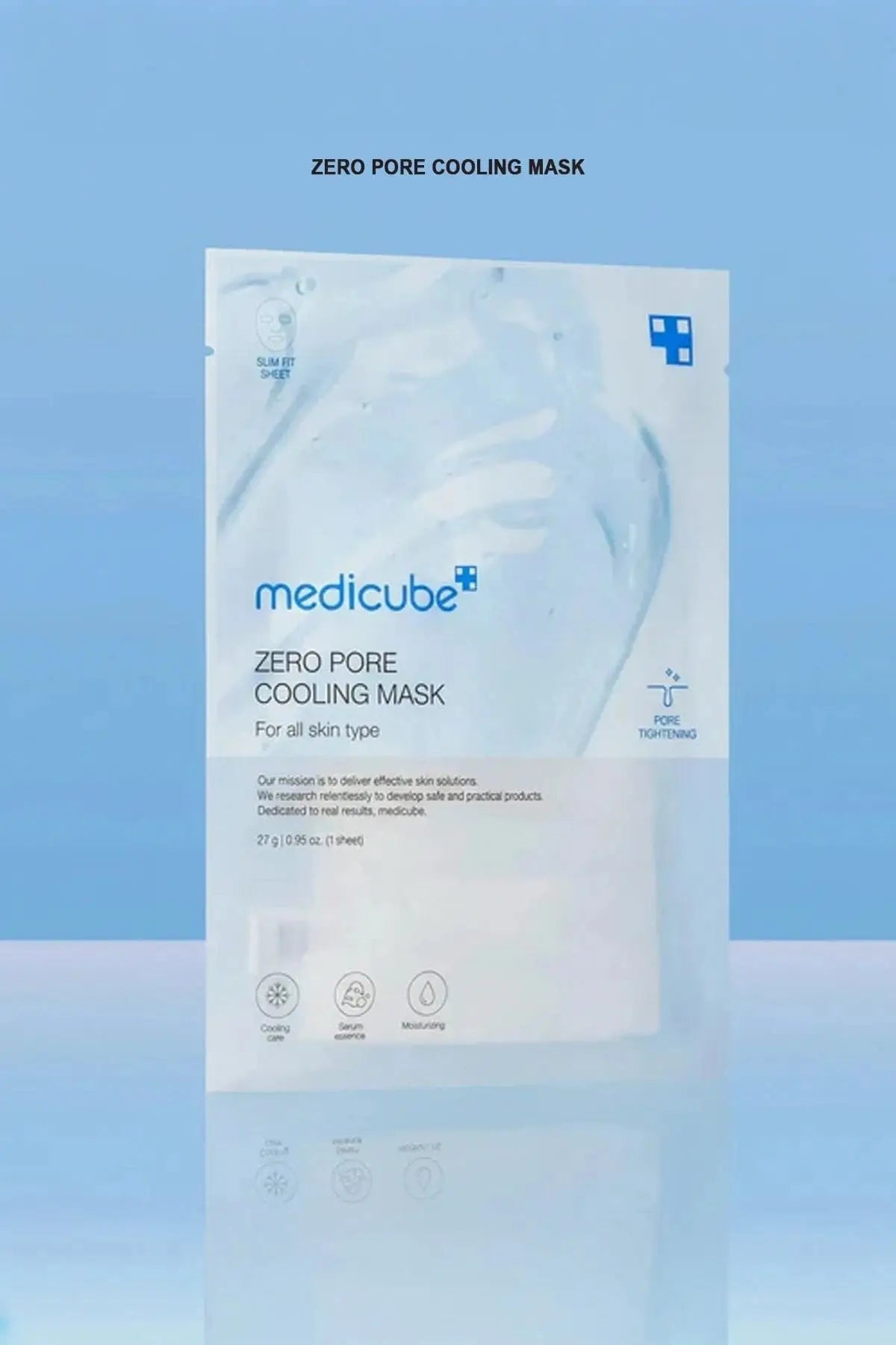 Medicube Zero Pore Cooling Mask package, featuring pore tightening and cooling benefits.