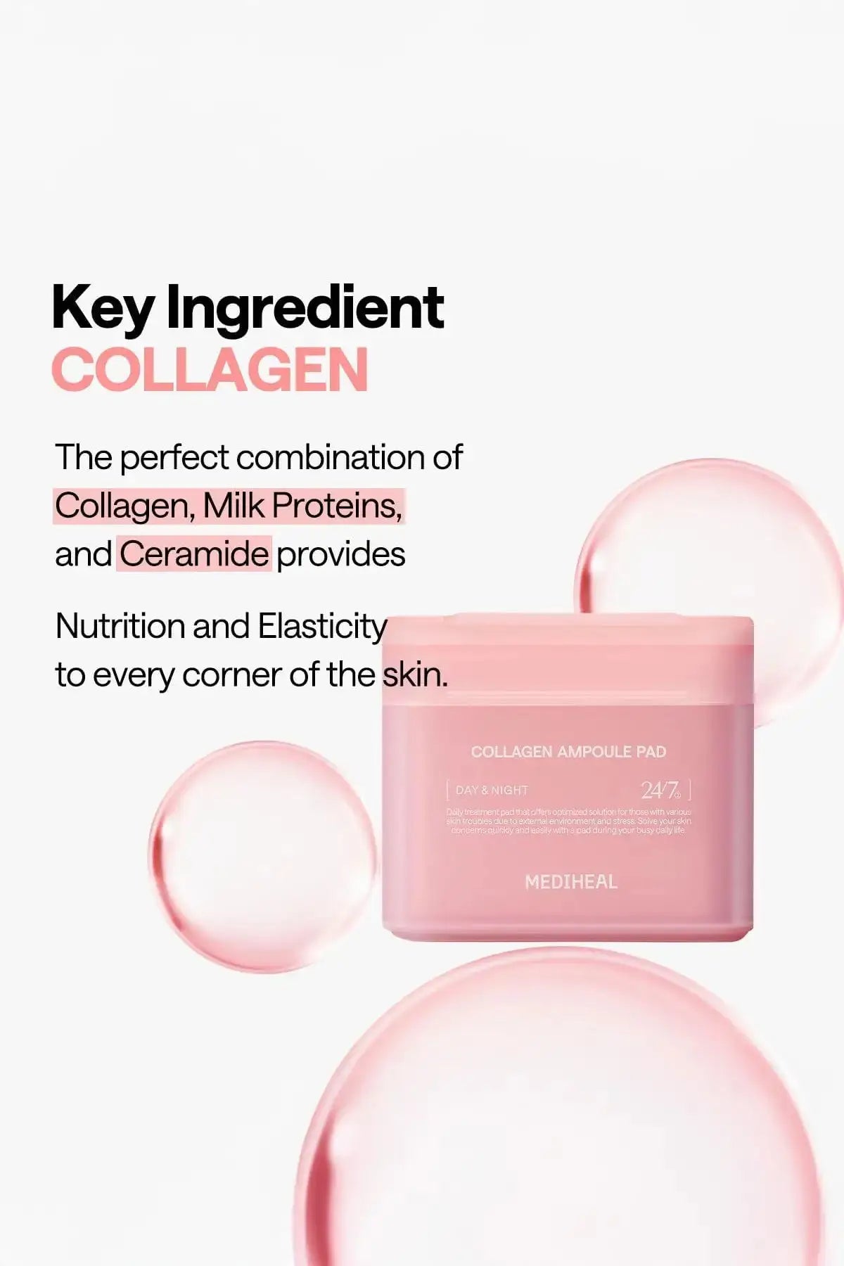 Visual representation of the Ceramide and Peptide complex combined with milk proteins to provide nutrition and elasticity.