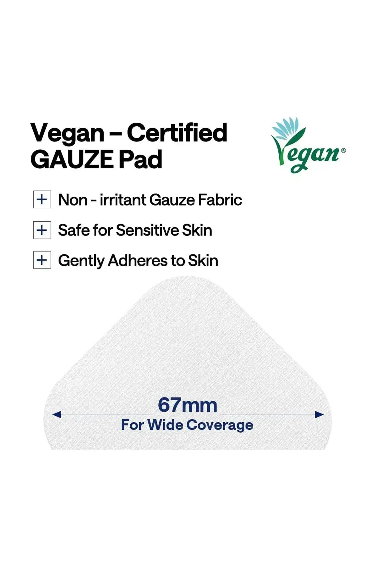 Close-up of the 67mm vegan gauze pad, highlighting its dual-sided texture that acts as a gentle face exfoliator to refine skin texture.
