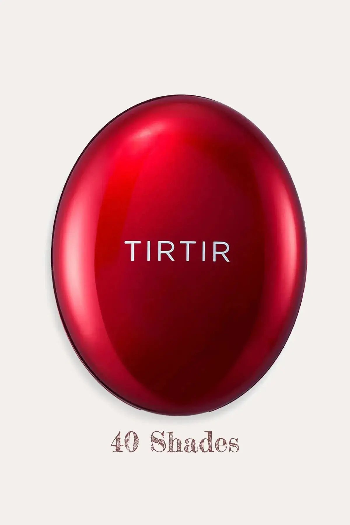 TIRTIR Cushion Mask Fit Red compact showing the 40 Shades logo, a hydrating full coverage cushion foundation.