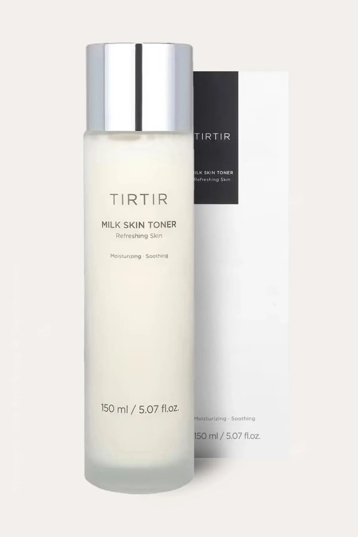 TIRTIR Milk Skin Toner 150ml bottle, a niacinamide brightening toner that deeply moisturizes and soothes.