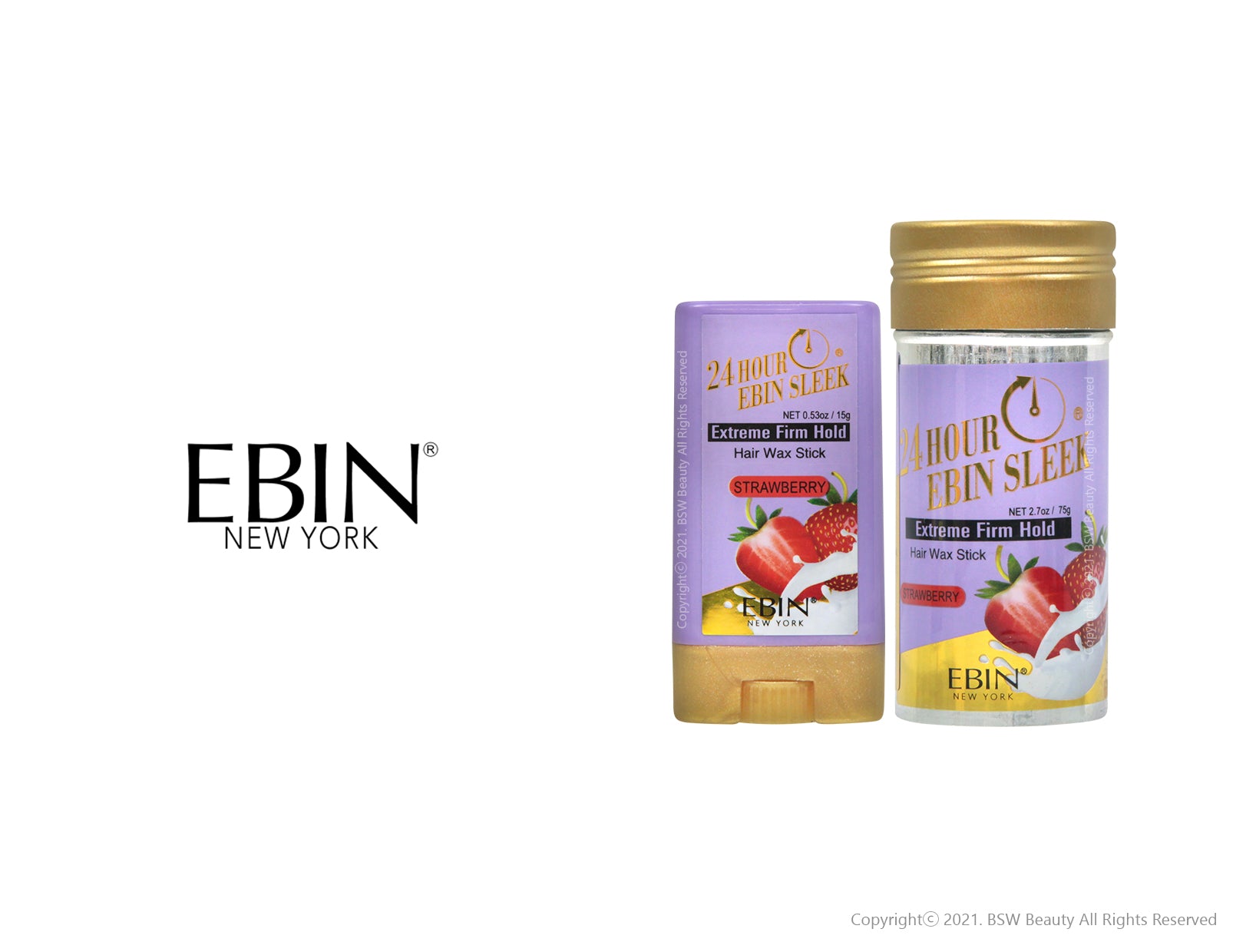 EBIN NEW YORK 24 HOUR EBIN SLEEK HAIR WAX STICK STRAWBERRY