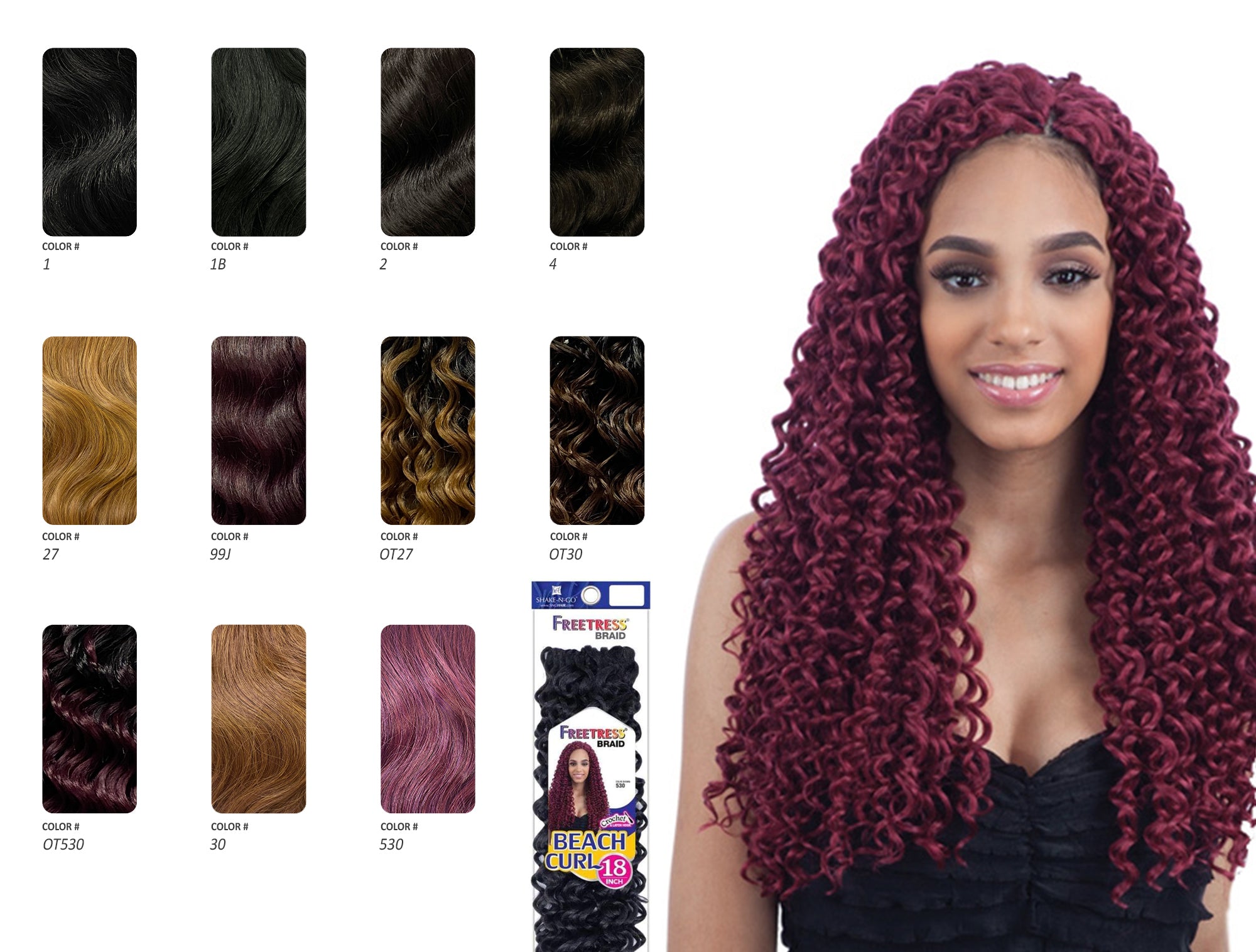 Synthetic Ocean Wave Crochet Hair 18 24 Inches long Freetress