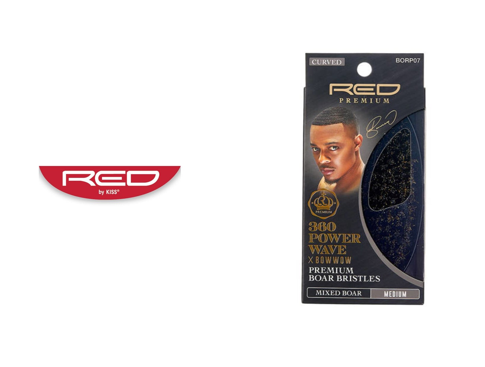 RED BY KISS RPM POWER WAVE PALM BOAR BRUSH (MEDIUM)