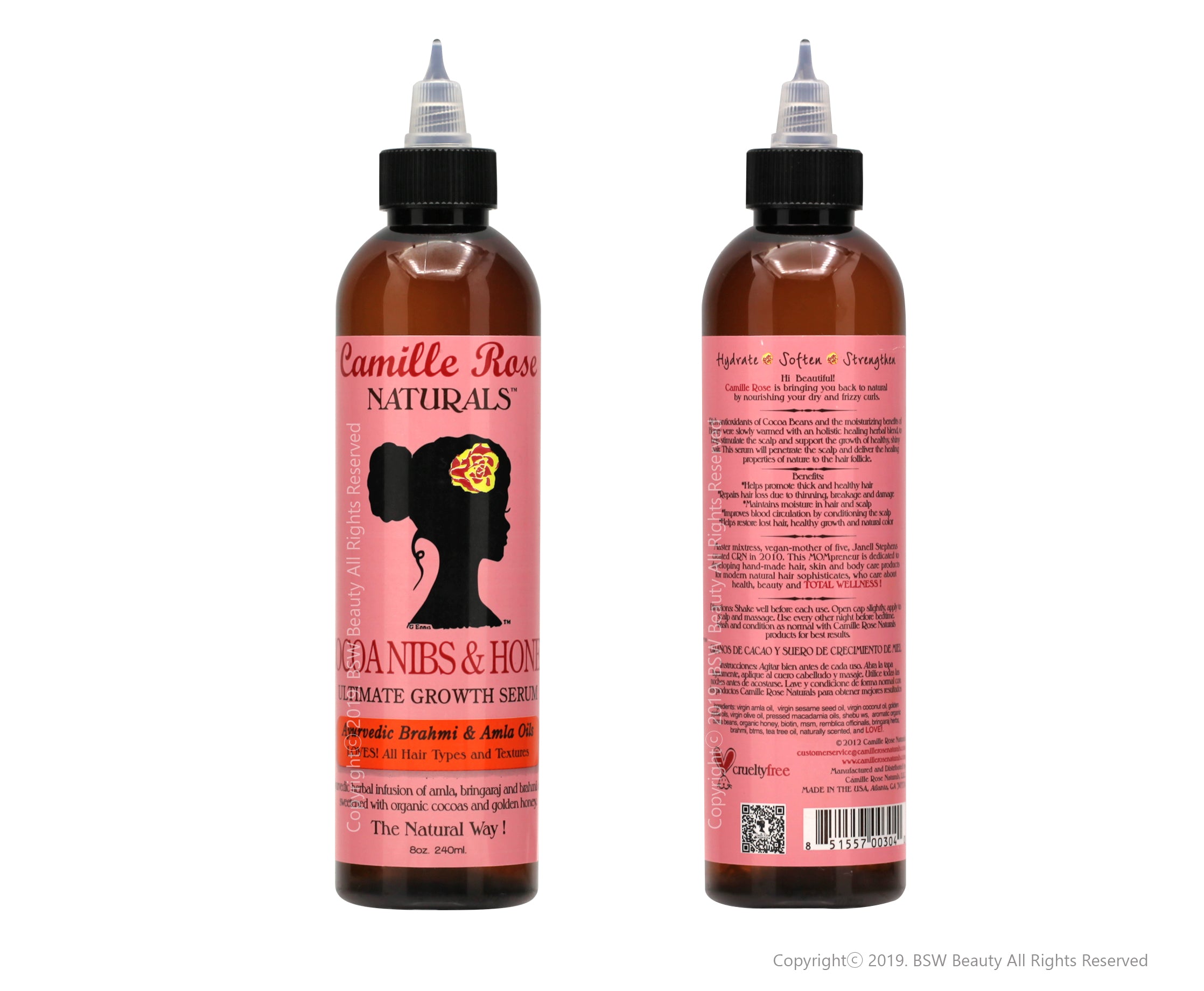 CAMILLE ROSE NATURALS COCOA NIBS & HONEY ULTIMATE GROWTH SERUM 8oz