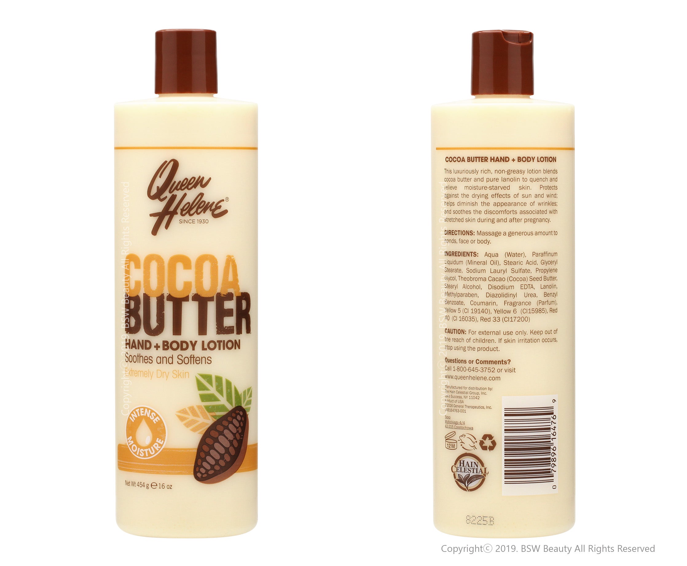 QUEEN HELENE COCOA BUTTER HAND + BODY LOTION 16oz
