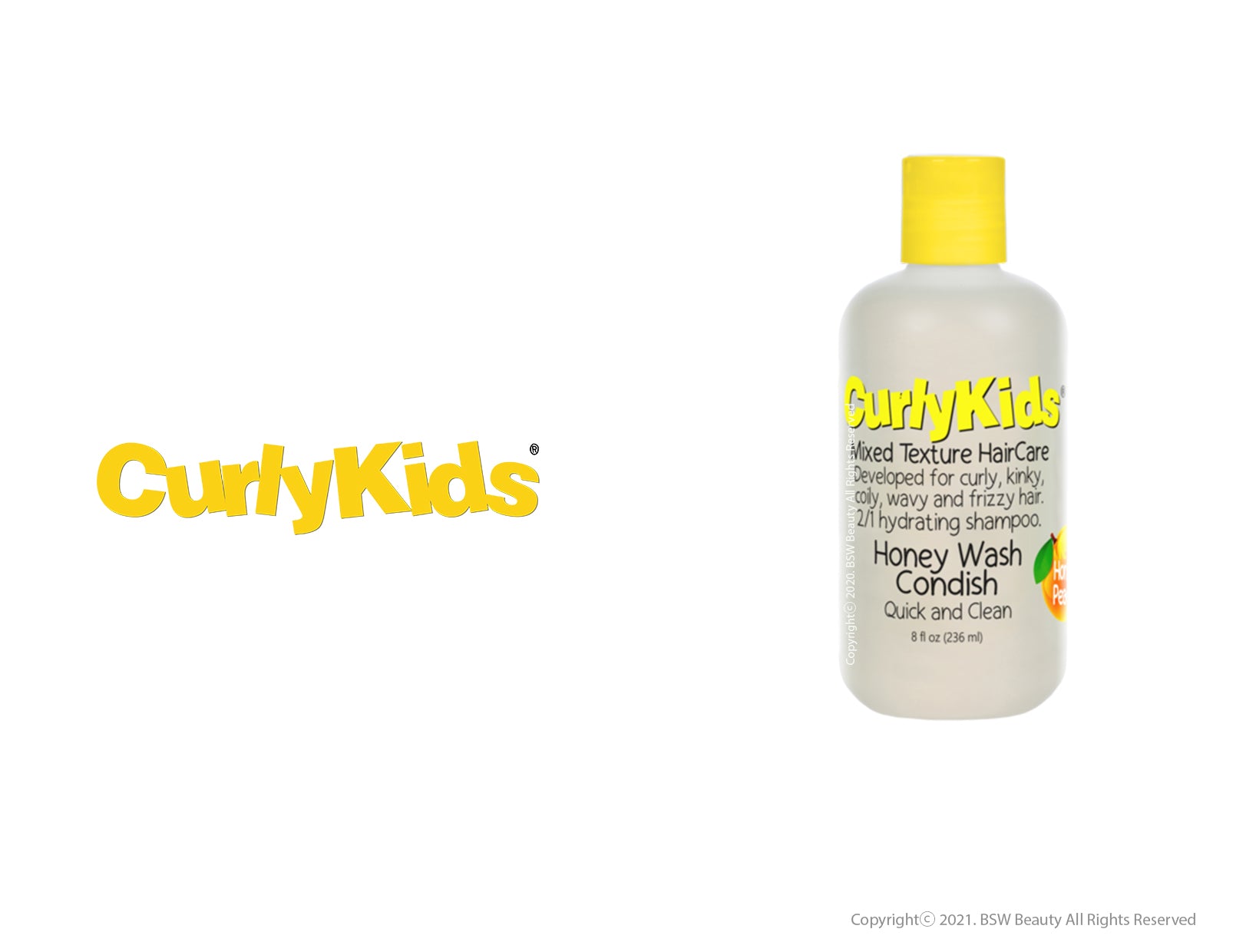CURLYKIDS HONEY WASH CONDISH QUICK AND CLEAN 8oz