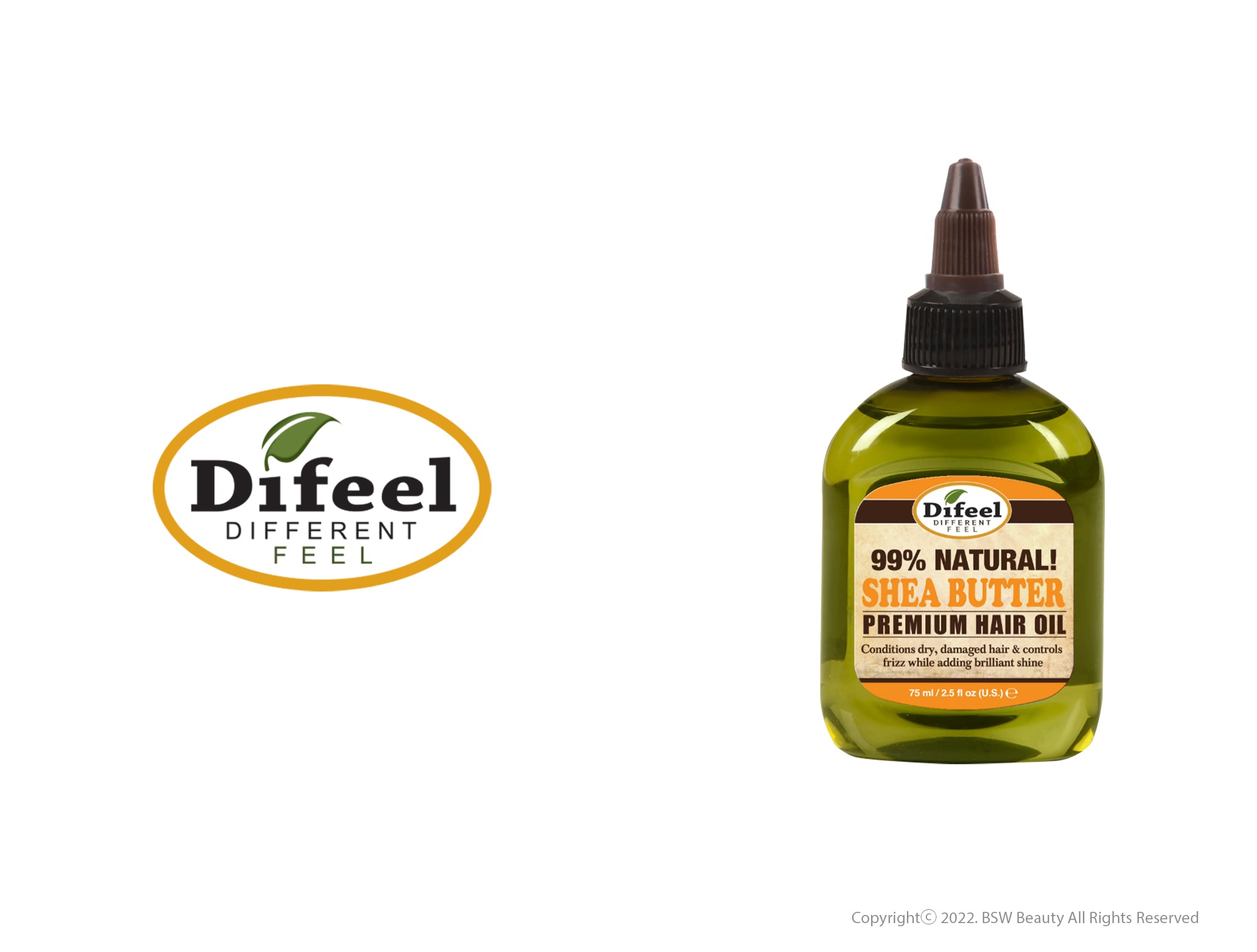 DIFEEL 99% NATURAL SHEA BUTTER PREMIUM HAIR OIL2.5oz