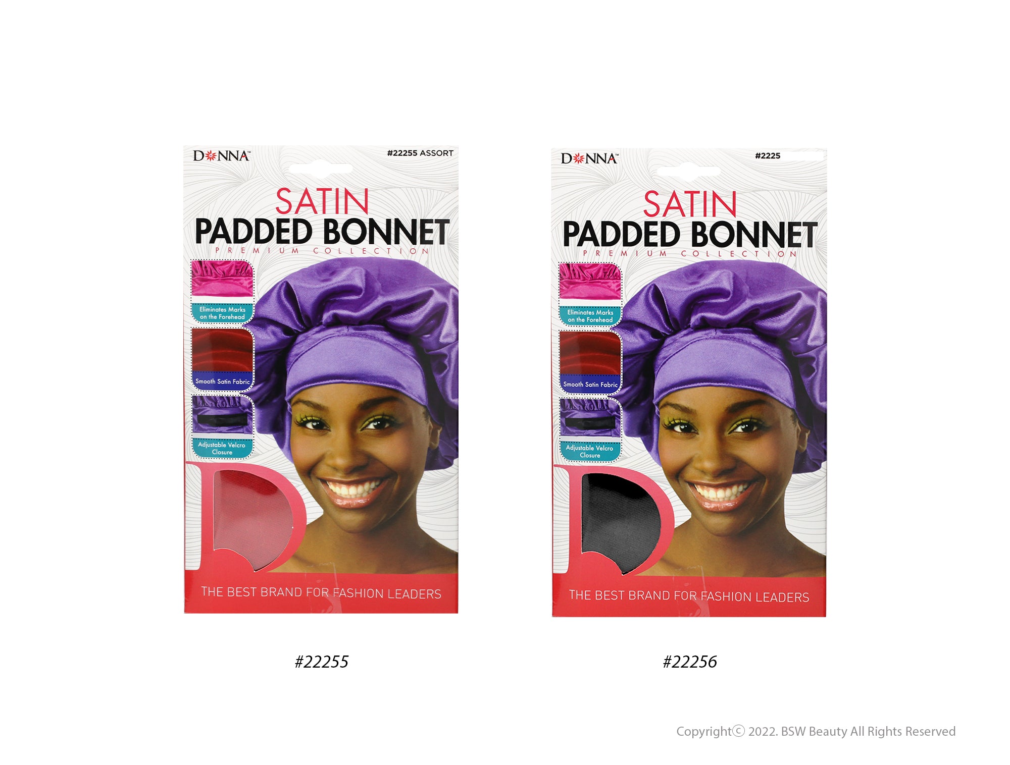 Donna Satin Padded Bonnet Assorted #22255 - Beauty Depot