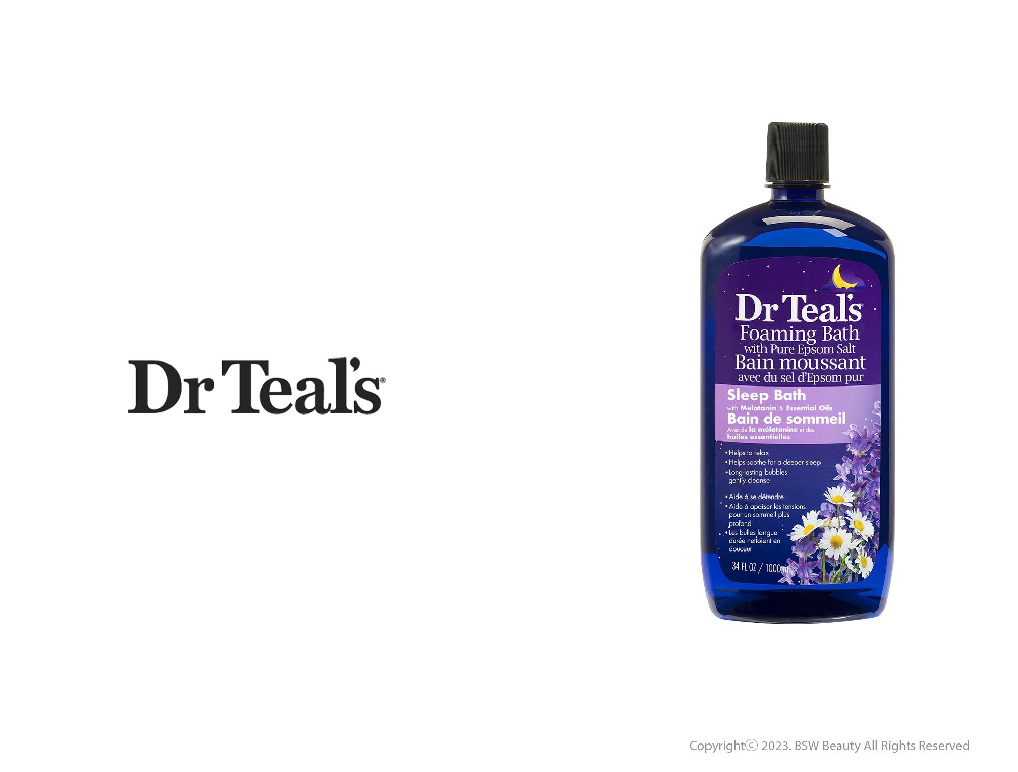 DR TEAL'S FOAMING BATH WITH PURE EPSOM SALT SLEEP BATH 34oz