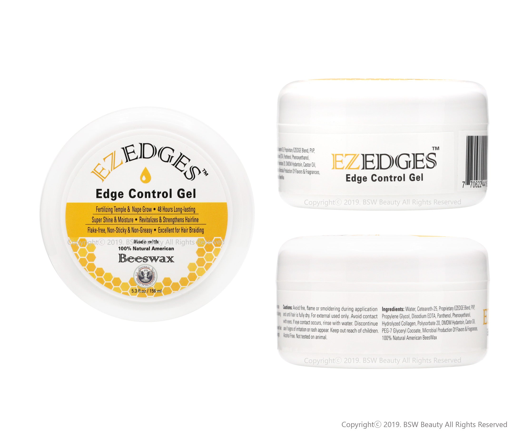 EZEDGES EDGE CONTROL GEL BEESWAX 5.3oz