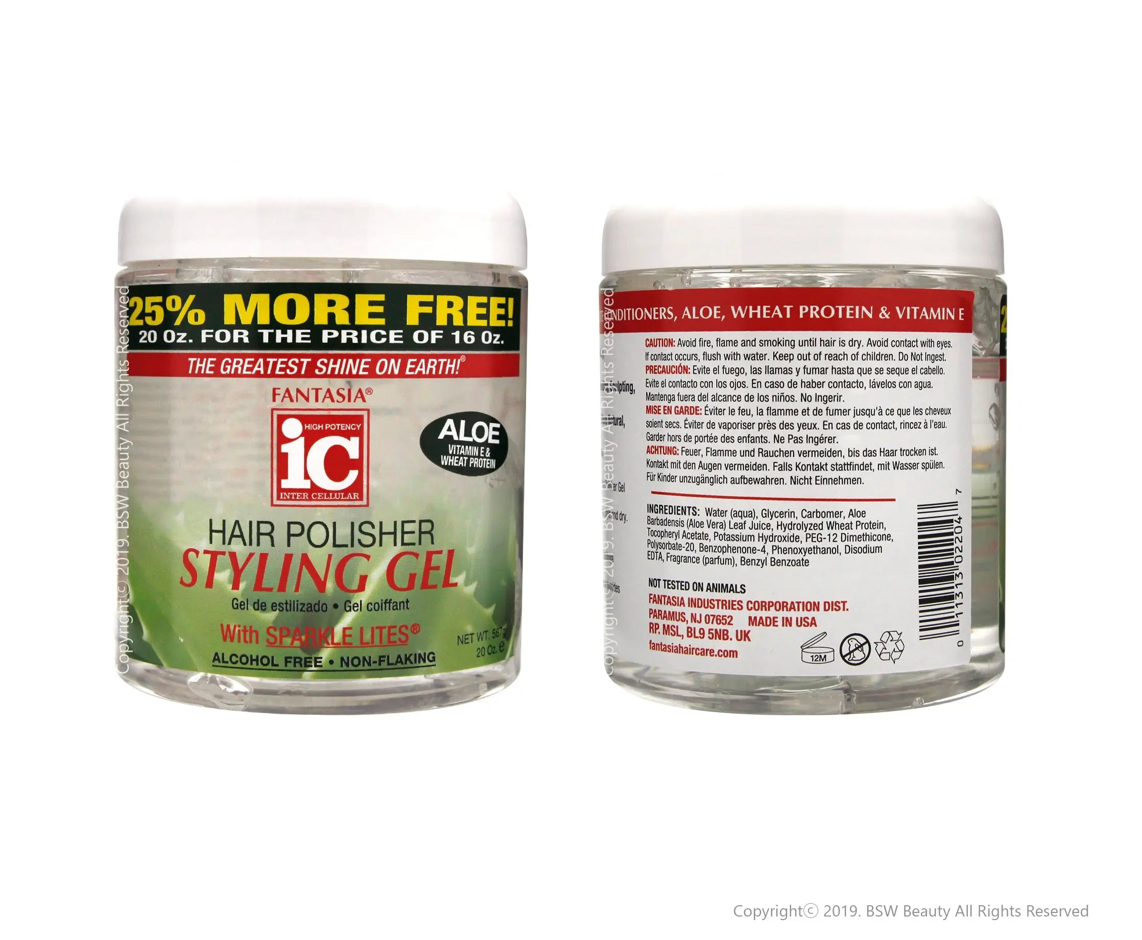 FANTASIA IC HAIR POLISHER STYLING GEL - ALOE 16oz - BSW BEAUTY CANADA