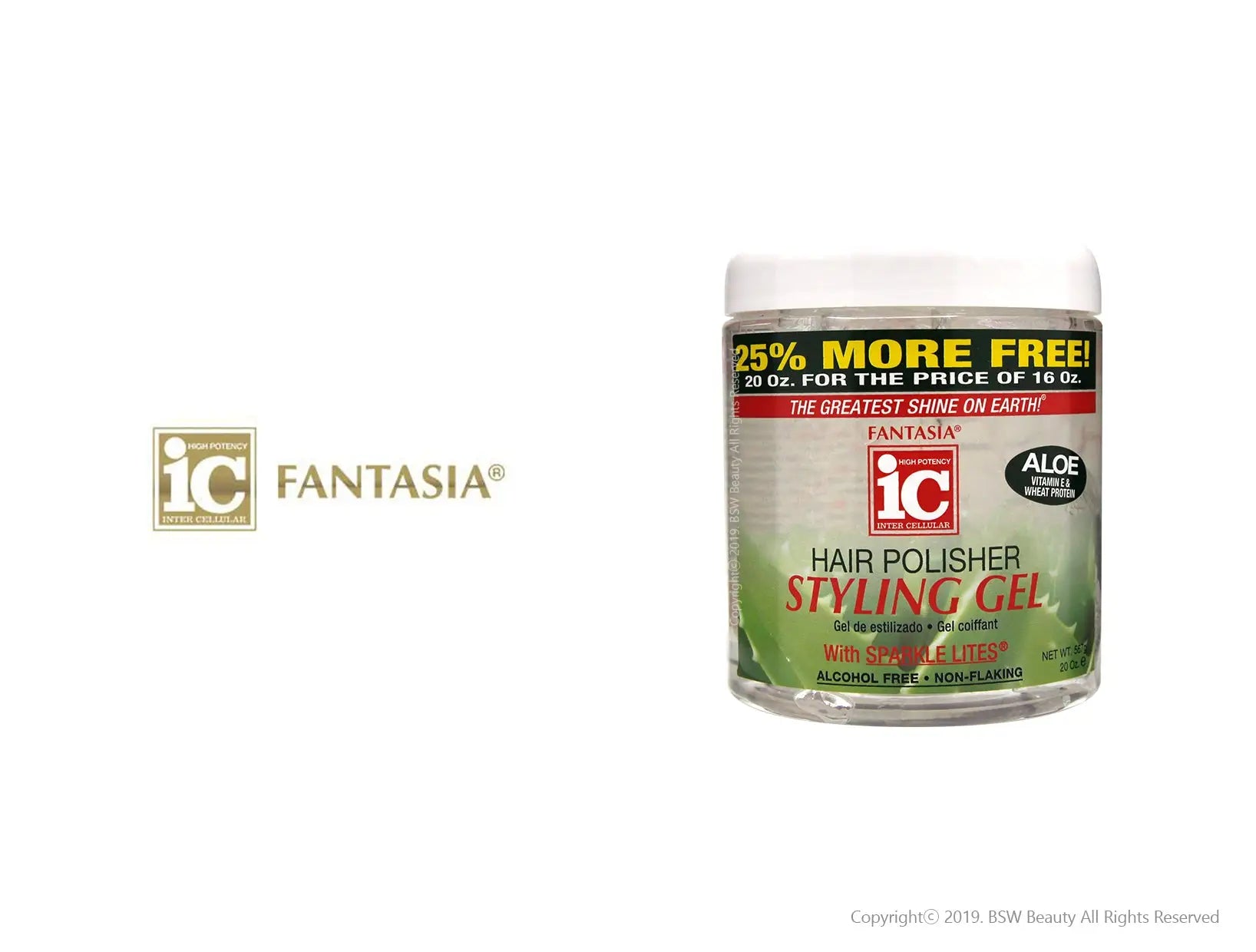 FANTASIA IC HAIR POLISHER STYLING GEL - ALOE 16oz - BSW BEAUTY CANADA