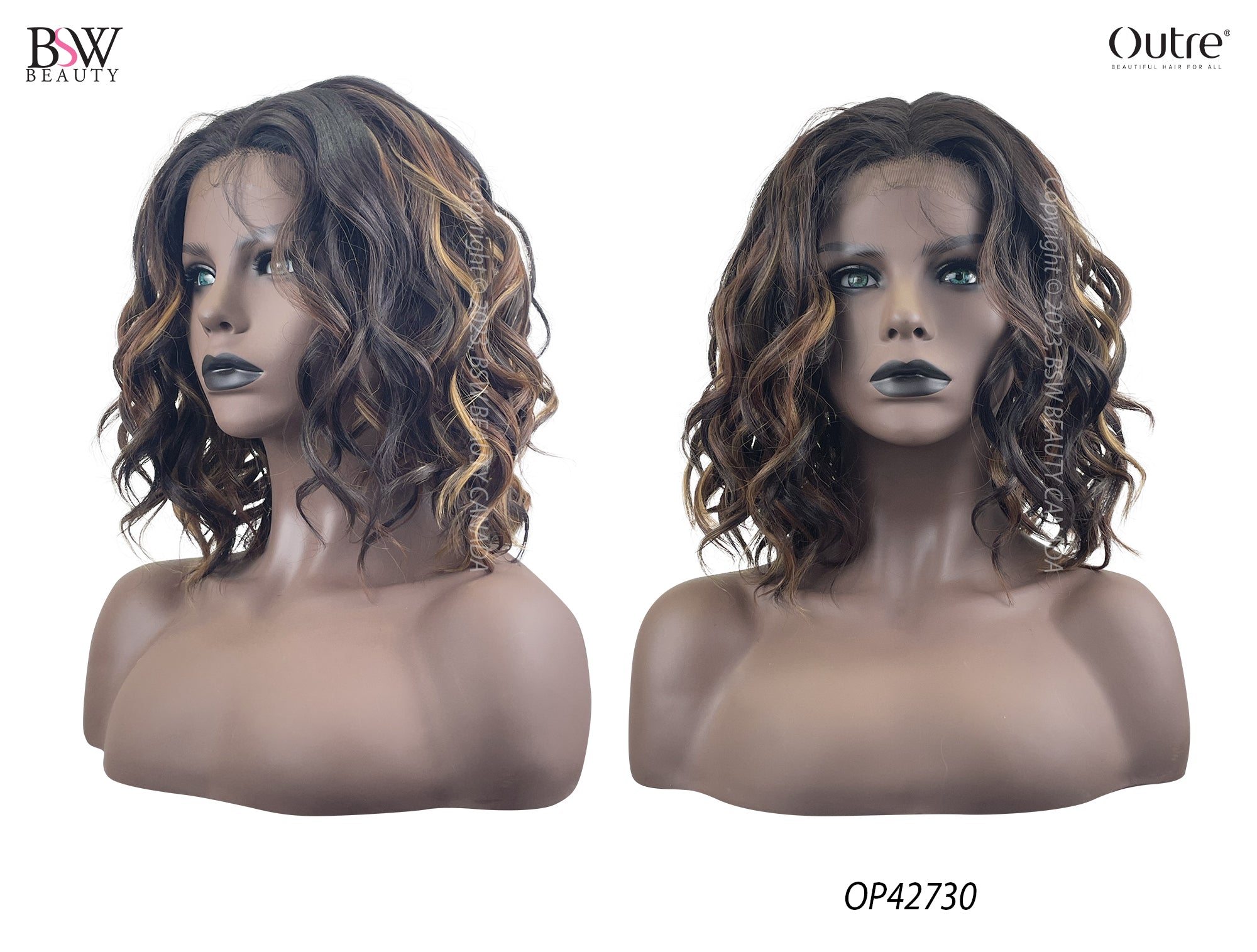 SENSUAL HUMAN HAIR BLEND HYBRID LACE FRONT WIG - HB007