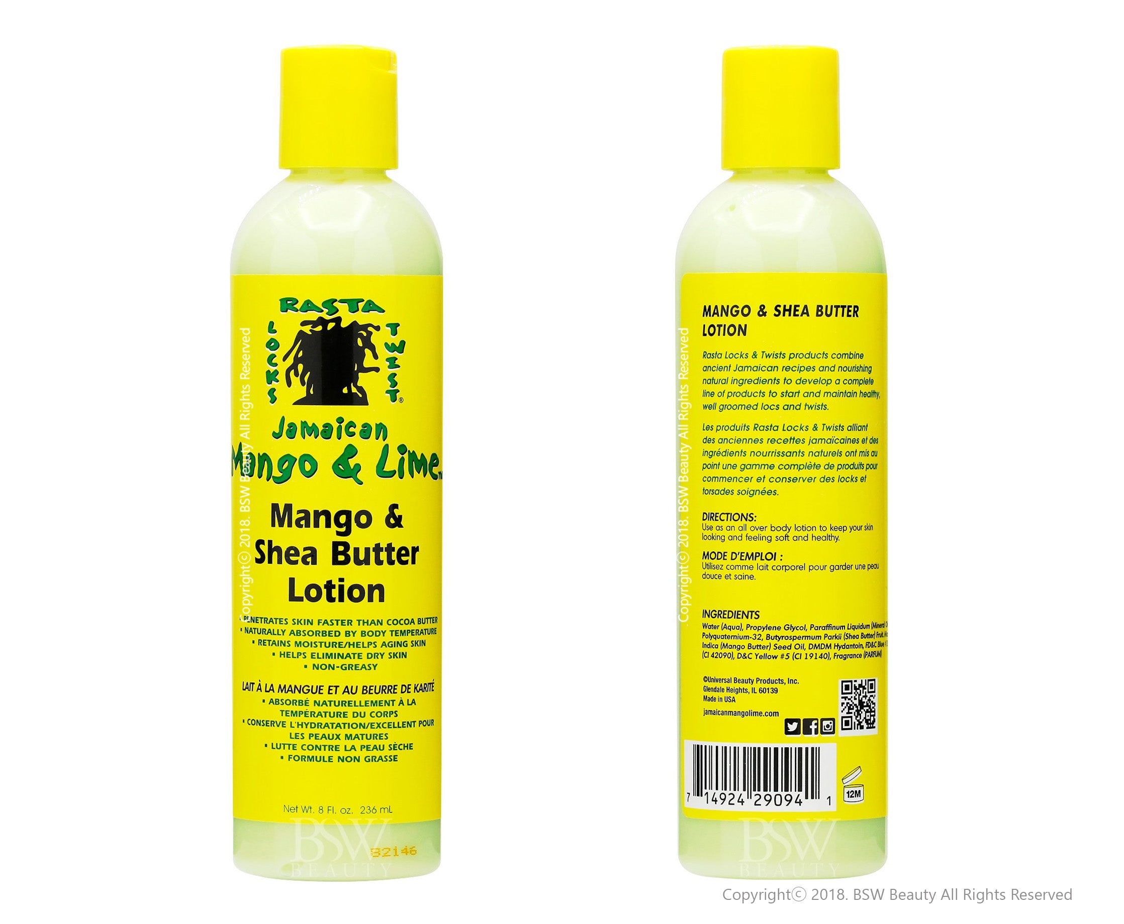 JAMAICAN MANGO & LIME MANGO&SHEA BUTTER LOTION 8oz