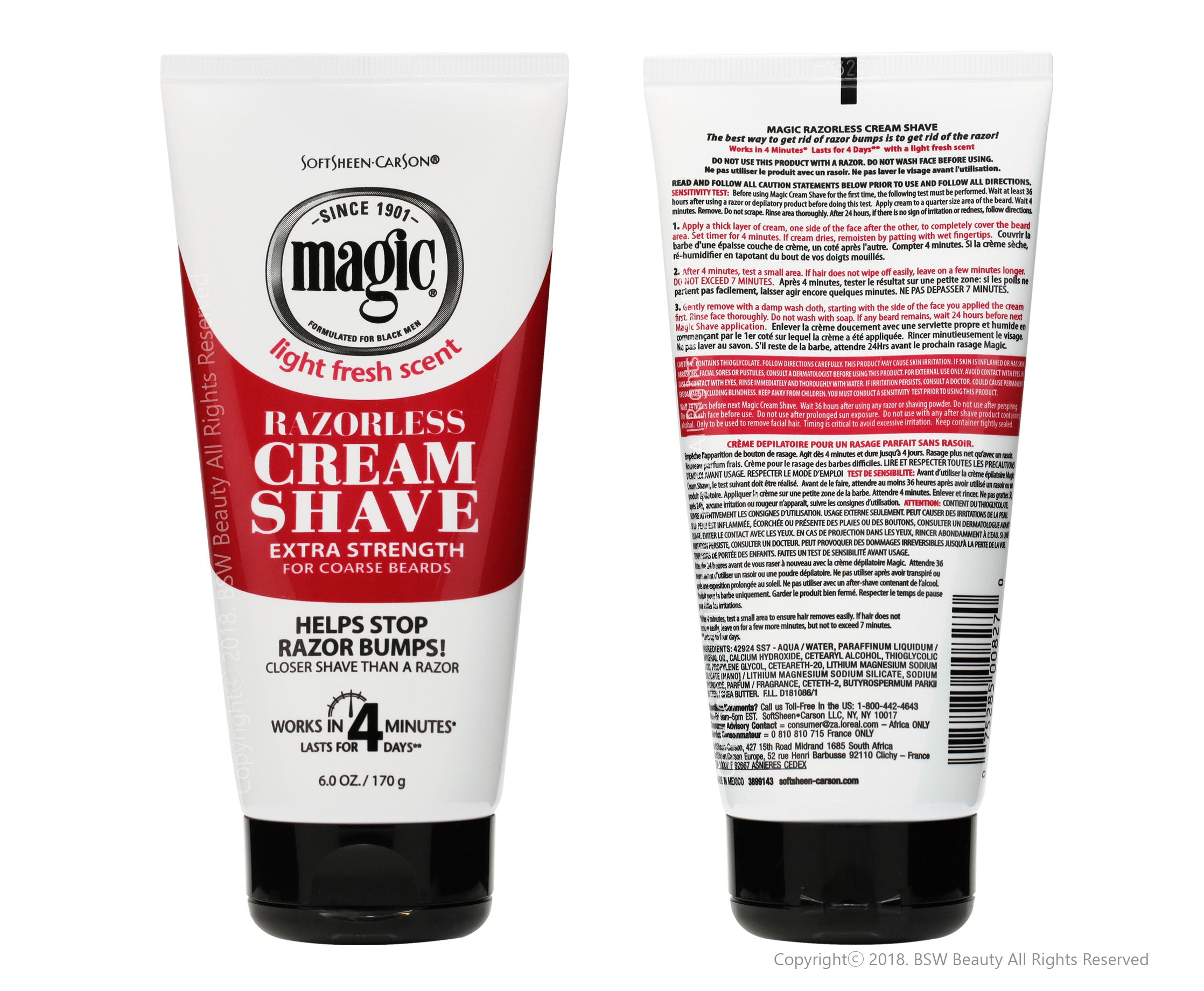MAGIC RAZORLESS CREAM SHAVE 6oz