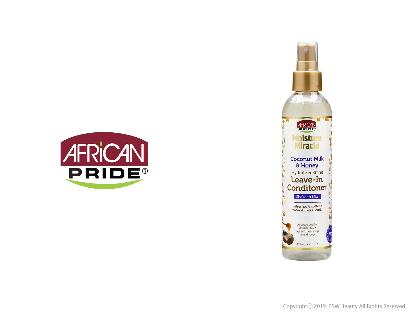 AFRICAN PRIDE MOISTURE MIRACLE HYDRATE & SHINE LEAVE-IN CONDITIONER 8oz