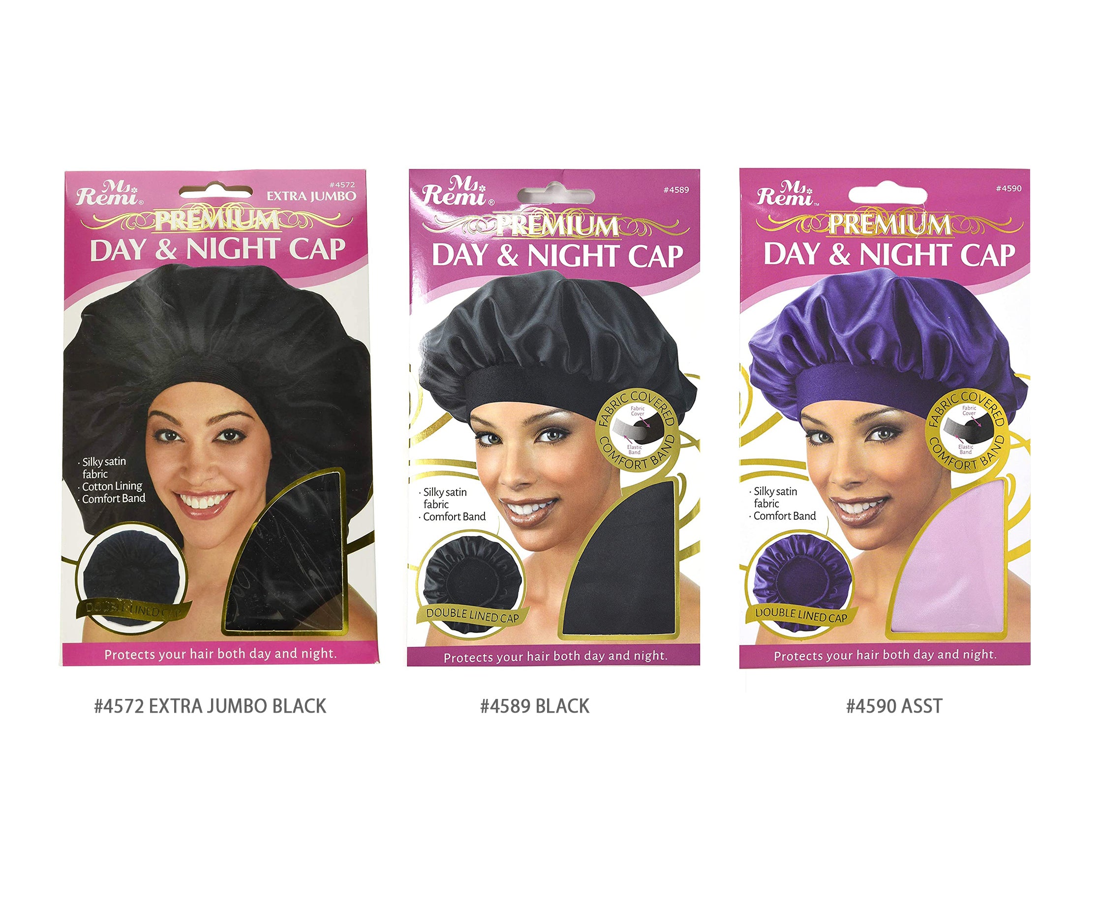 ANNIE MS.REMI PREMIUM DELUXE DAY AND NIGHT CAP - Black - BSW BEAUTY CANADA