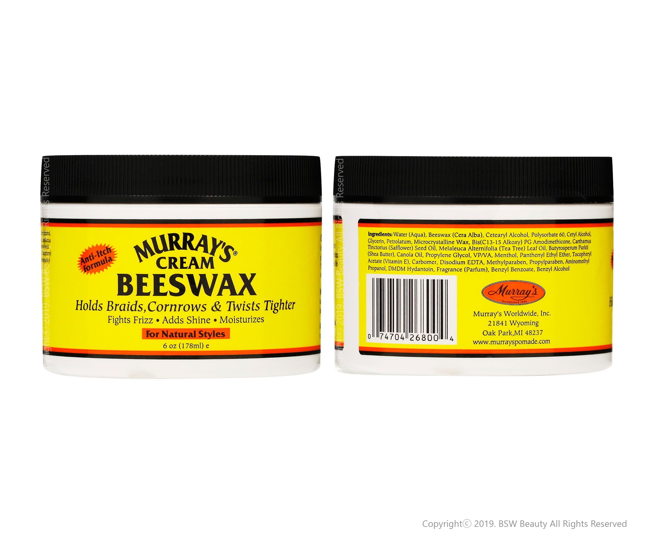 MURRAY'S CREAM BEESWAX FOR NATURAL STYLES 6oz