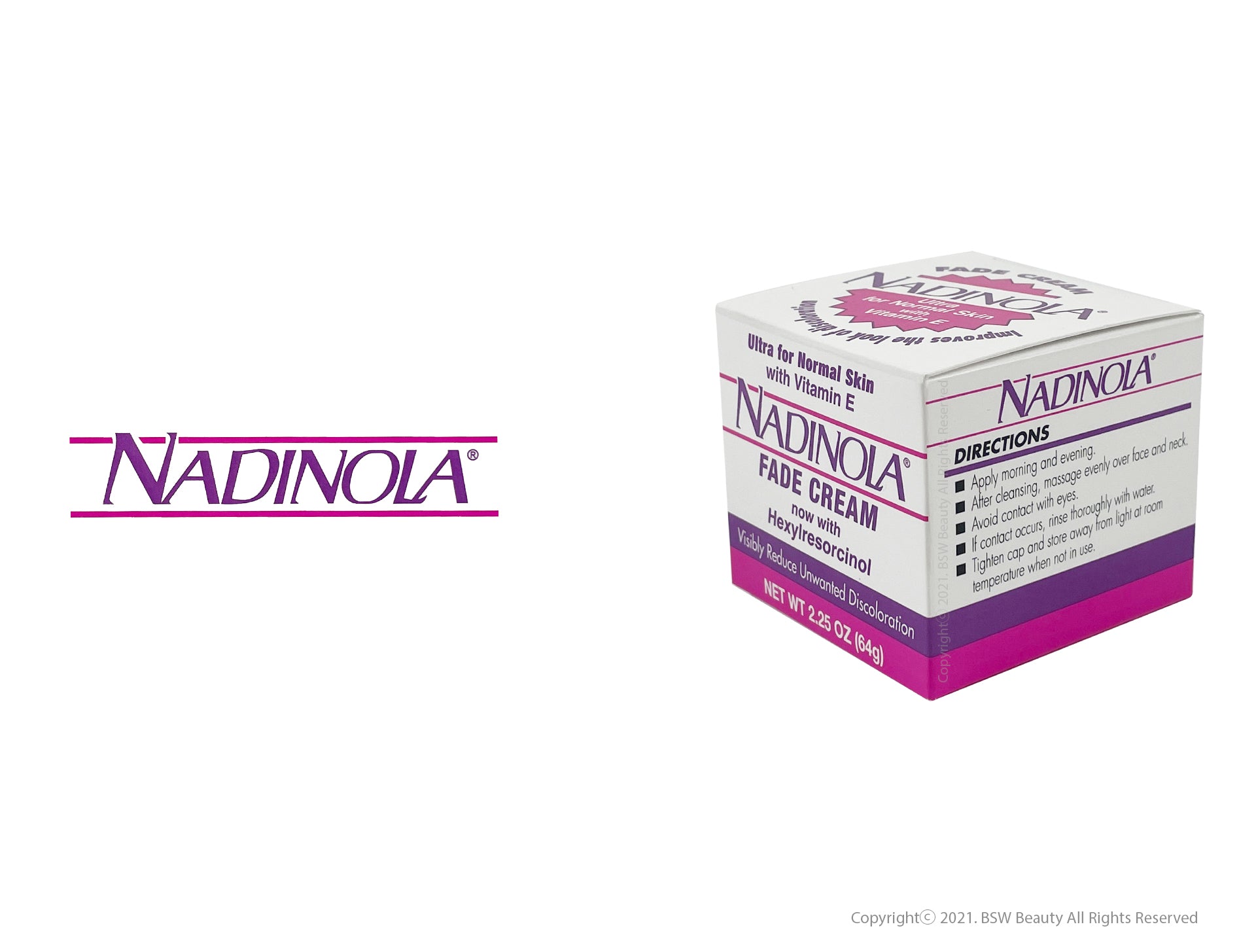 NADINOLA FADE CREAM -  ULTRA FOR NORMAL SKIN WITH VITAMIN E 2.25OZ