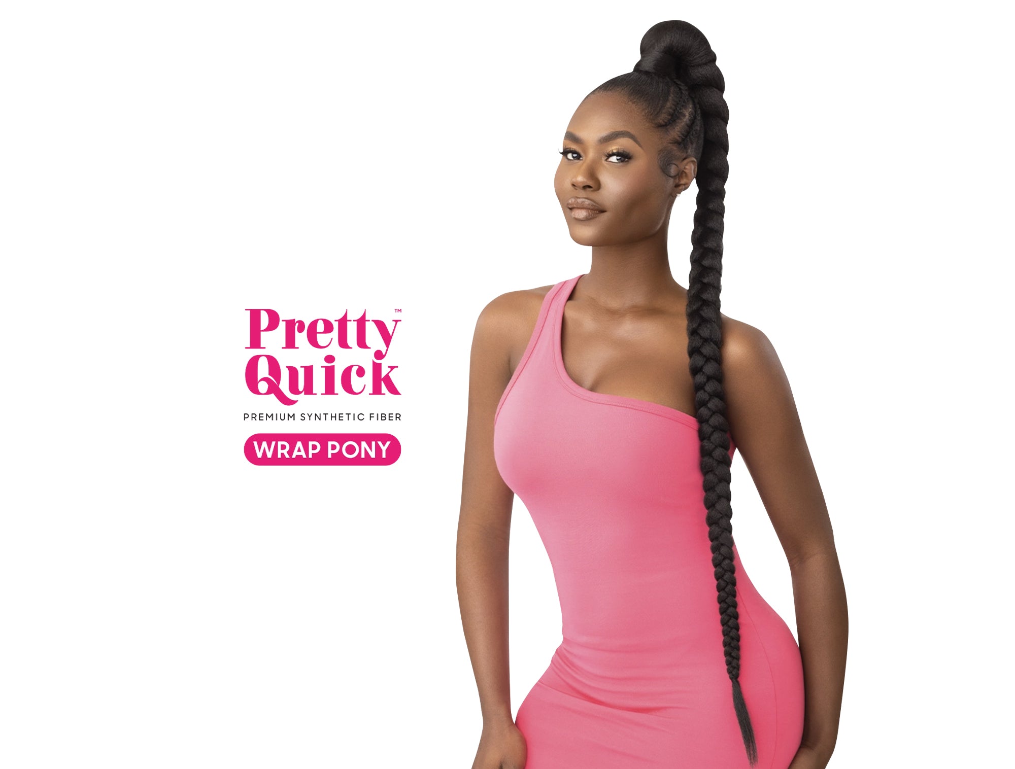 OUTRE SYNTHETIC HAIR PRETTY QUICK PONY TAIL - NATURAL BRAIDED PONYRAIL 42