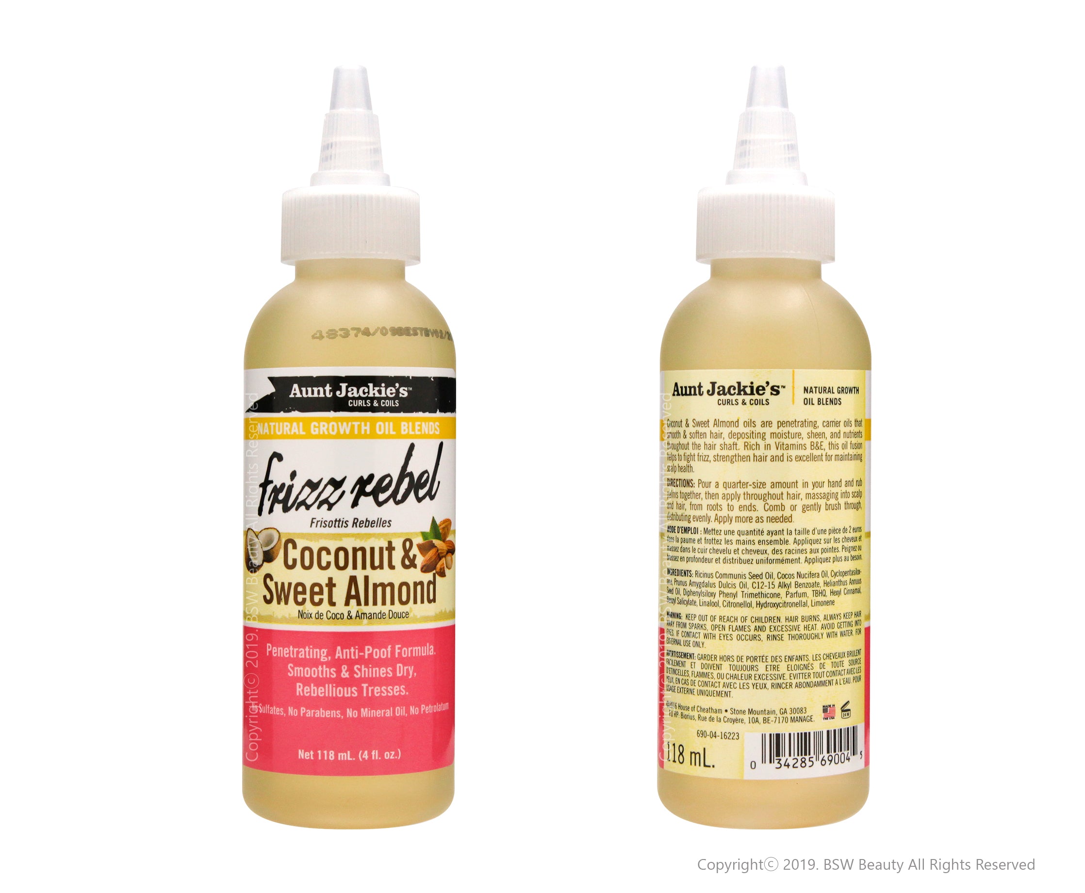 AUNT JACKIES NATURAL GROWTH OIL BLENDS FRIZZ REBEL COCONUT & SWEET ALMOND 4oz
