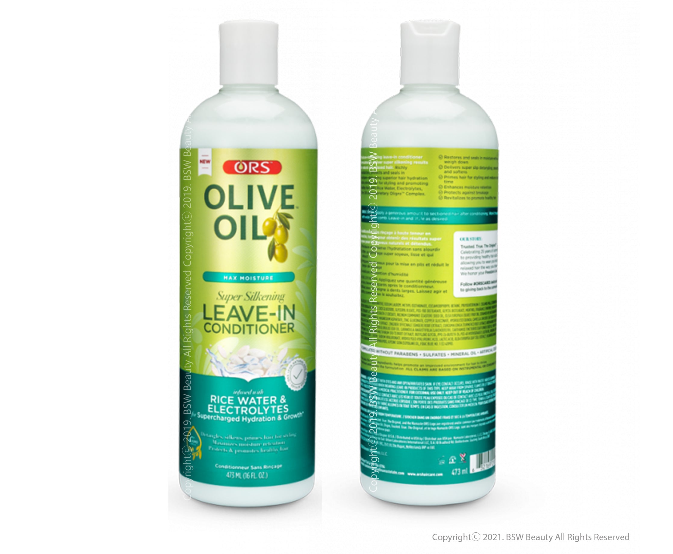 ORS MAX MOISTURE OLIVE OIL LEAVEIN CONDITIONER RICE WATER & ELECTROLY