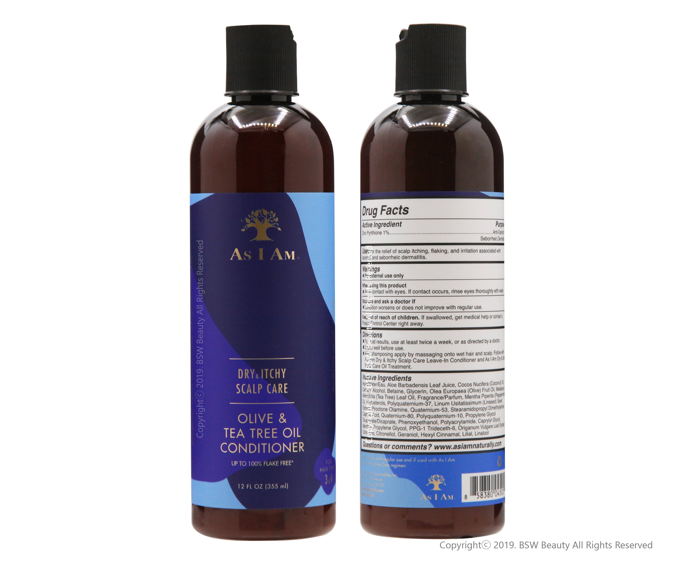 AS I AM DRY & ITCHY SCALP CARE OLIVE & TEA TREE OIL CONDITIONER 12oz